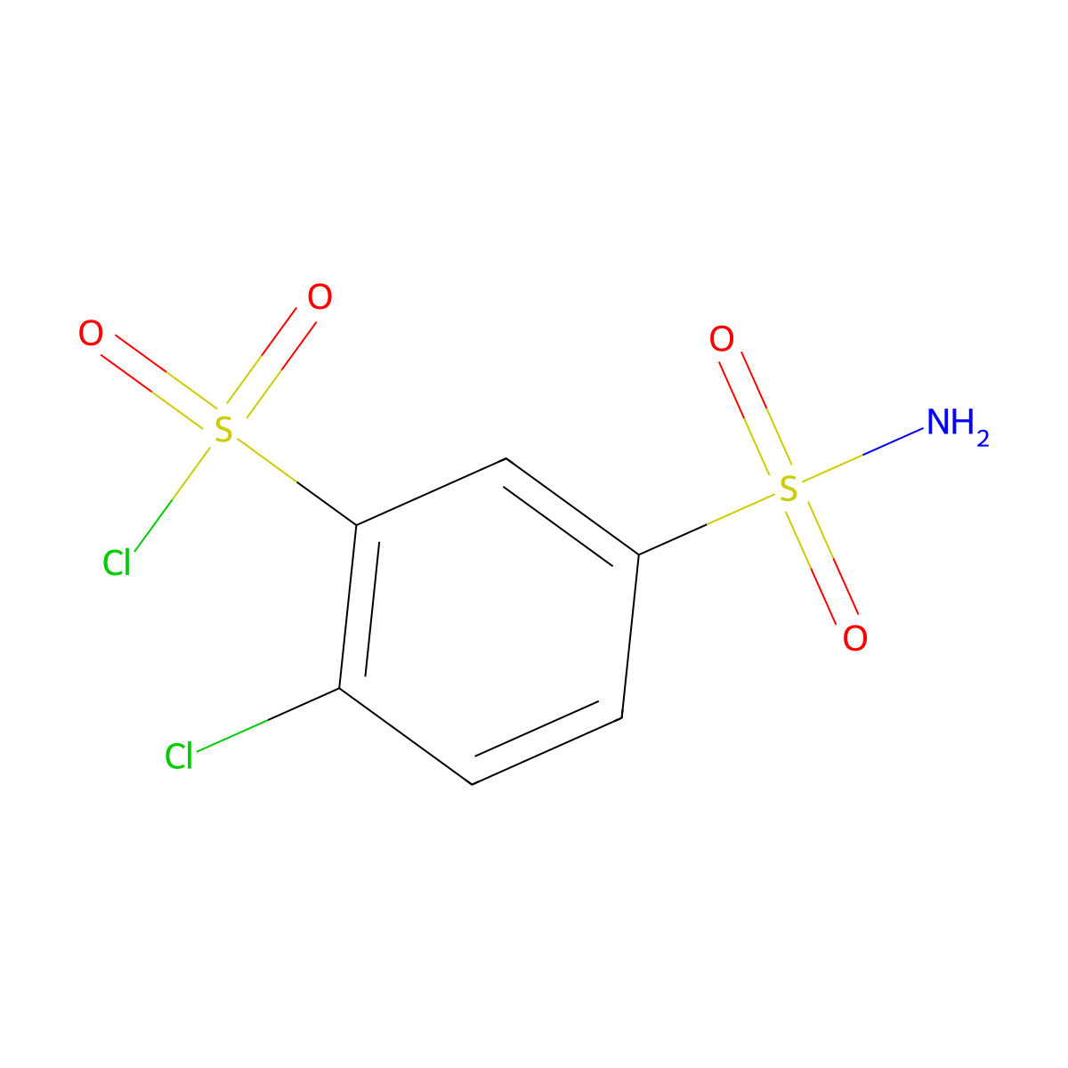 2-Chloro-5-sulfamoylbenzene-1-sulfonyl chloride molecular structure, CAS 32548-92-8