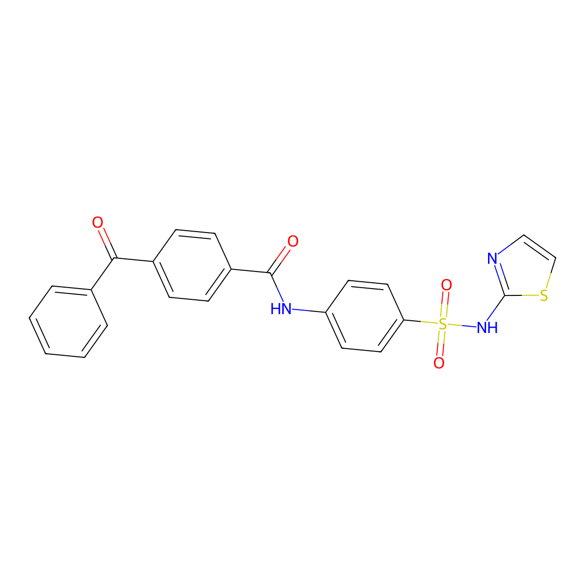 4-benzoyl-N-(4-(N-(thiazol-2-yl)sulfamoyl)phenyl)benzamide molecular structure, CAS 325482-66-4
