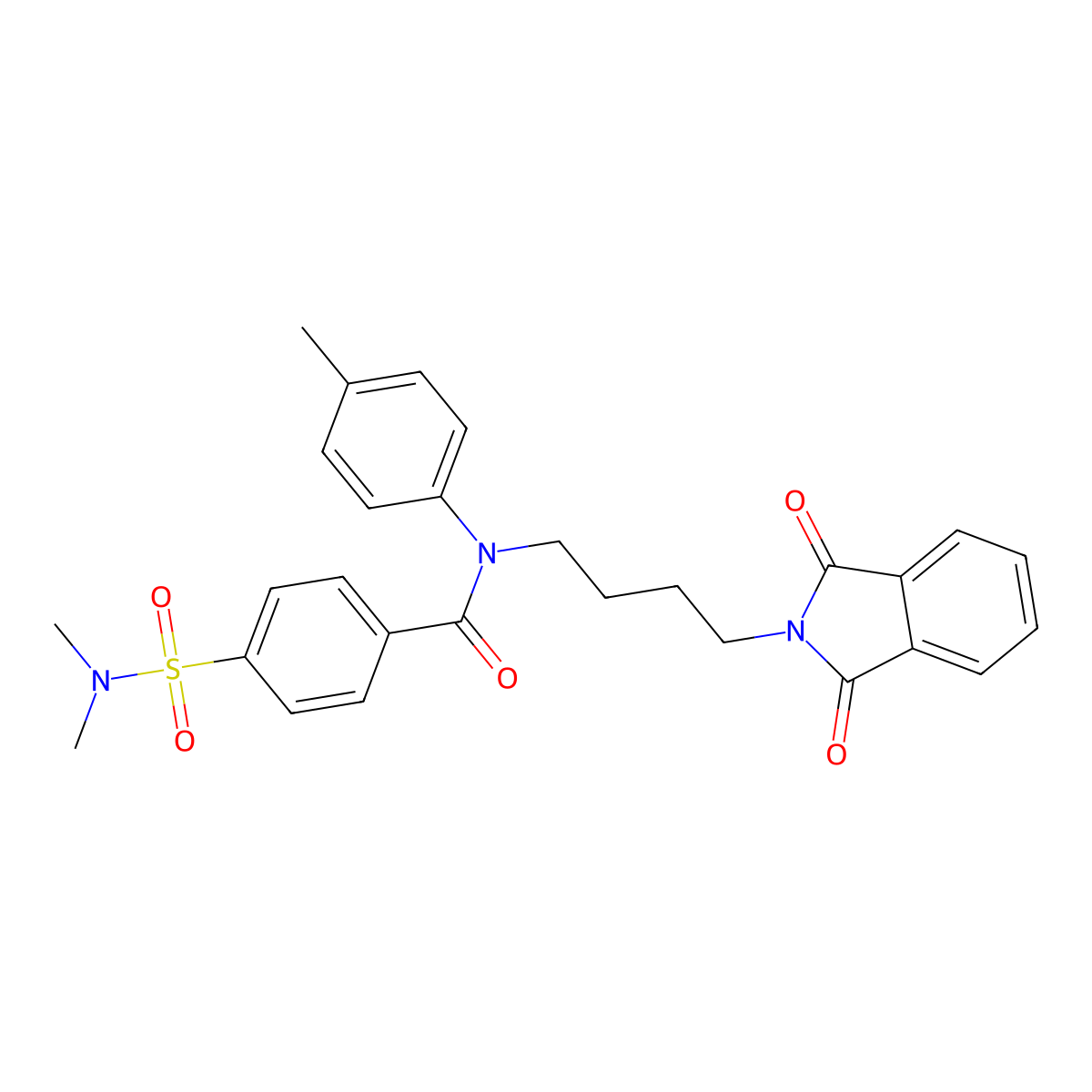 4-(N,N-dimethylsulfamoyl)-N-(4-(1,3-dioxoisoindolin-2-yl)butyl)-N-(p-tolyl)benzamide molecular structure, CAS 325482-74-4