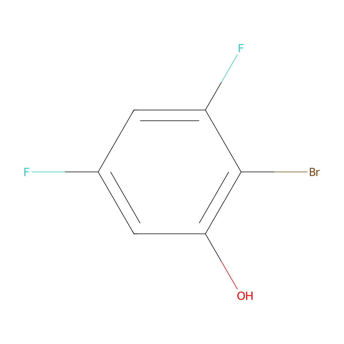2-Bromo-3,5-difluorophenol molecular structure, CAS 325486-43-9