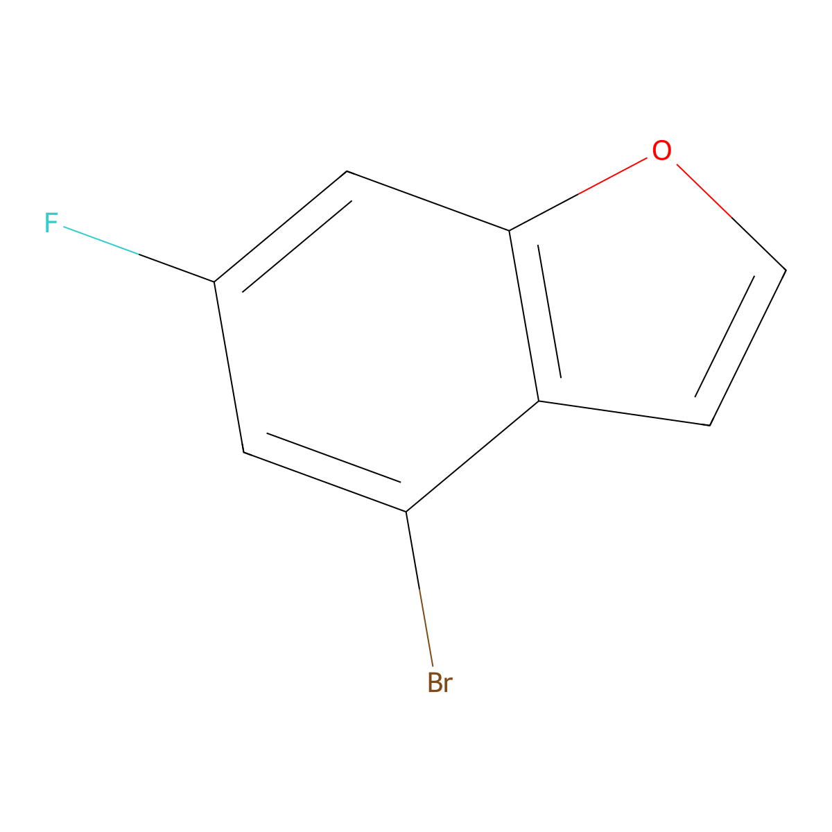 4-Bromo-6-fluoro-1-benzofuran molecular structure, CAS 325487-80-7