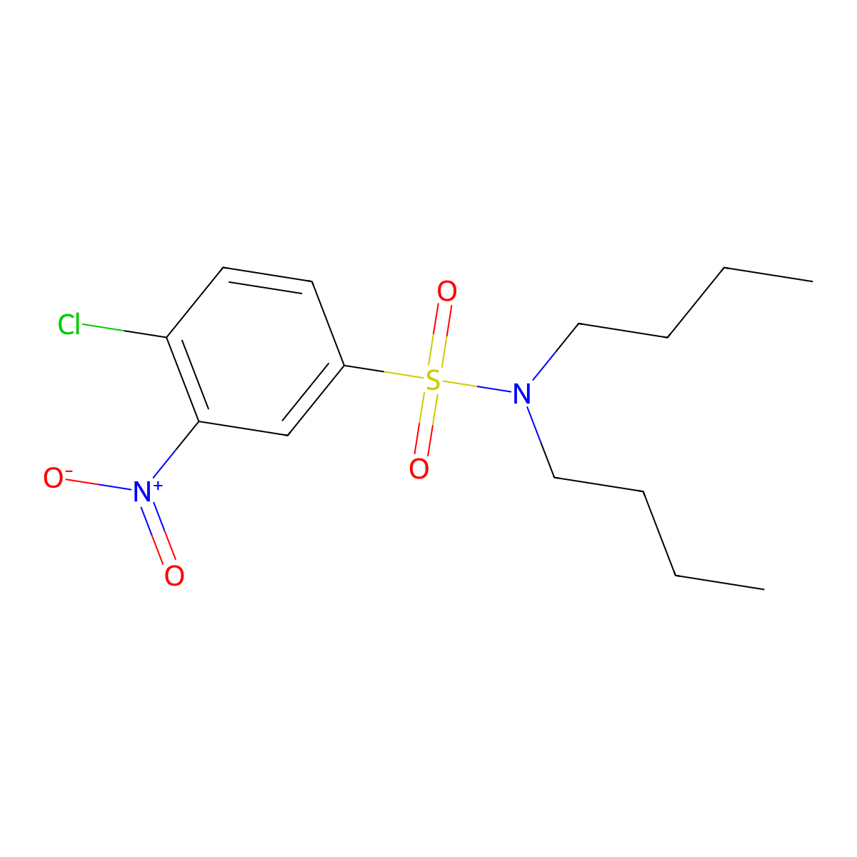 N,N-dibutyl-4-chloro-3-nitrobenzenesulfonamide molecular structure, CAS 32549-02-3