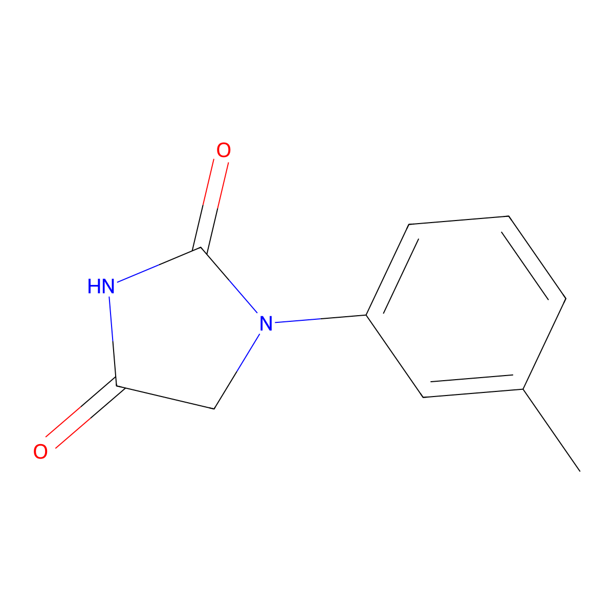 2,4-Imidazolidinedione, 1-(3-methylphenyl)- molecular structure, CAS 32549-32-9