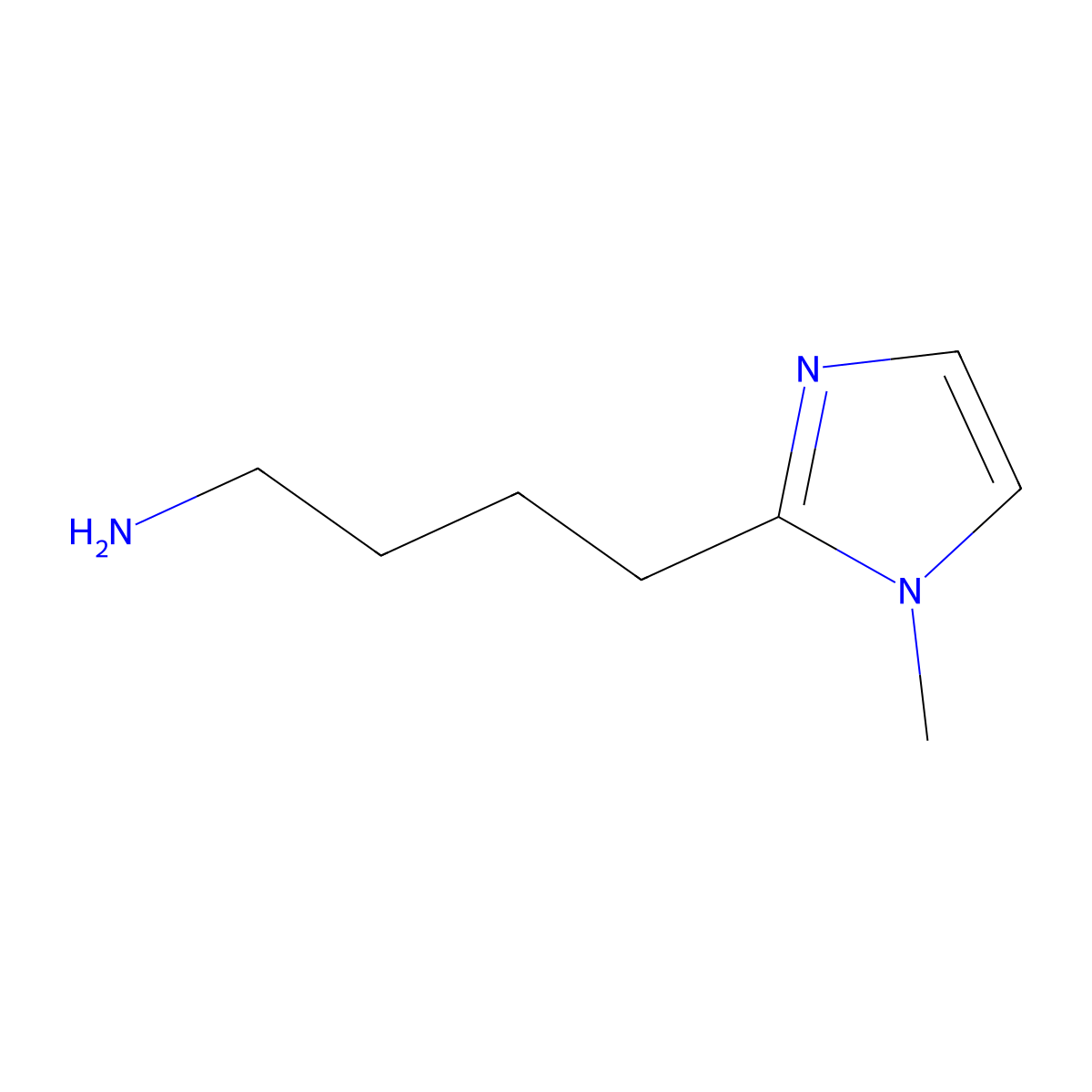 4-(1-methyl-1H-imidazol-2-yl)butan-1-amine molecular structure, CAS 325491-68-7