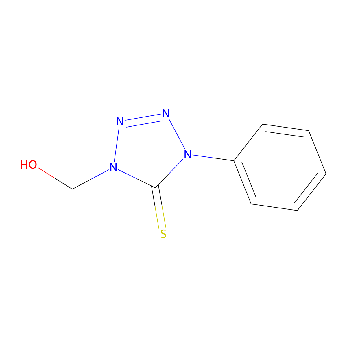 2-Tetrazoline-5-thione, 1-(hydroxymethyl)-4-phenyl- molecular structure, CAS 32550-63-3