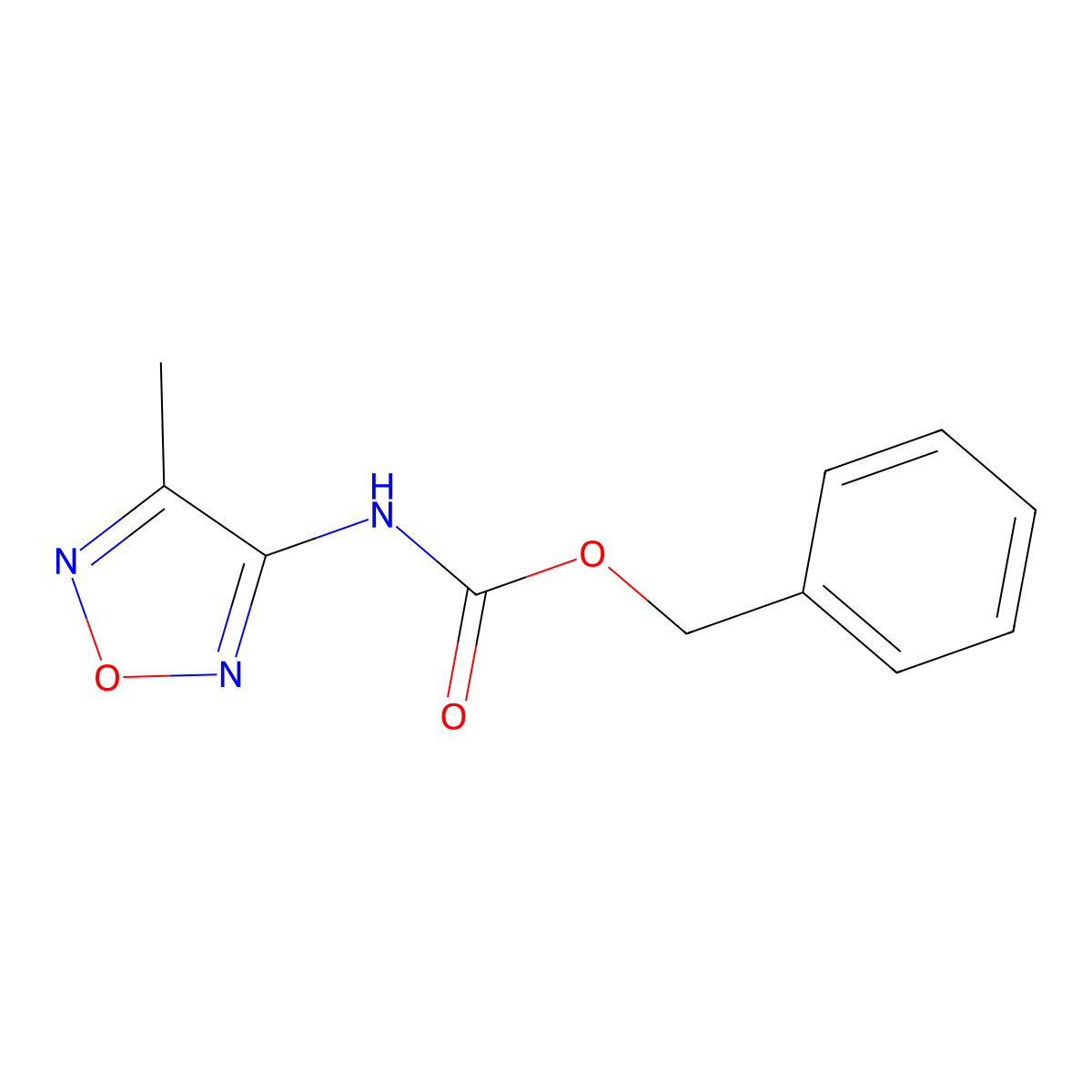 Benzyl 4-methyl-1,2,5-oxadiazol-3-ylcarbamate molecular structure, CAS 32551-40-9