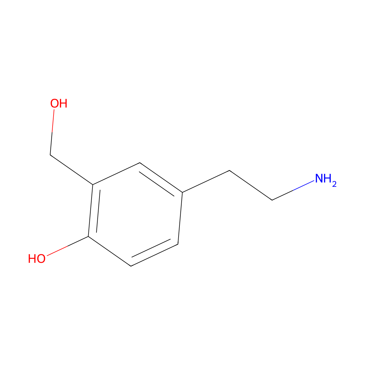 4-(2-Aminoethyl)-2-(hydroxymethyl)phenol molecular structure, CAS 32551-66-9