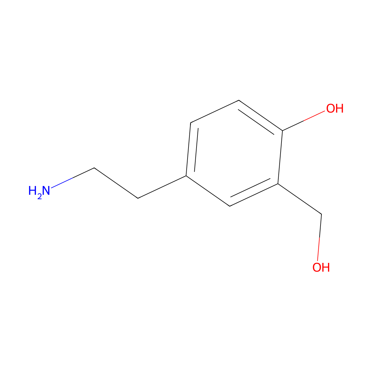 4-(2-Aminoethyl)-2-(hydroxymethyl)phenol molecular structure, CAS 32551-66-9