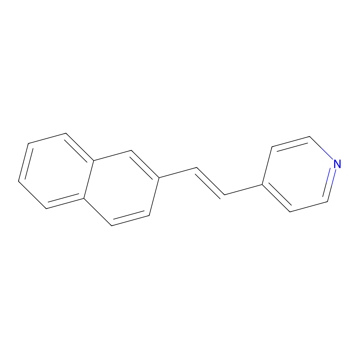 4-[2-(2-Naphthalenyl)ethenyl]pyridine molecular structure, CAS 32555-73-0