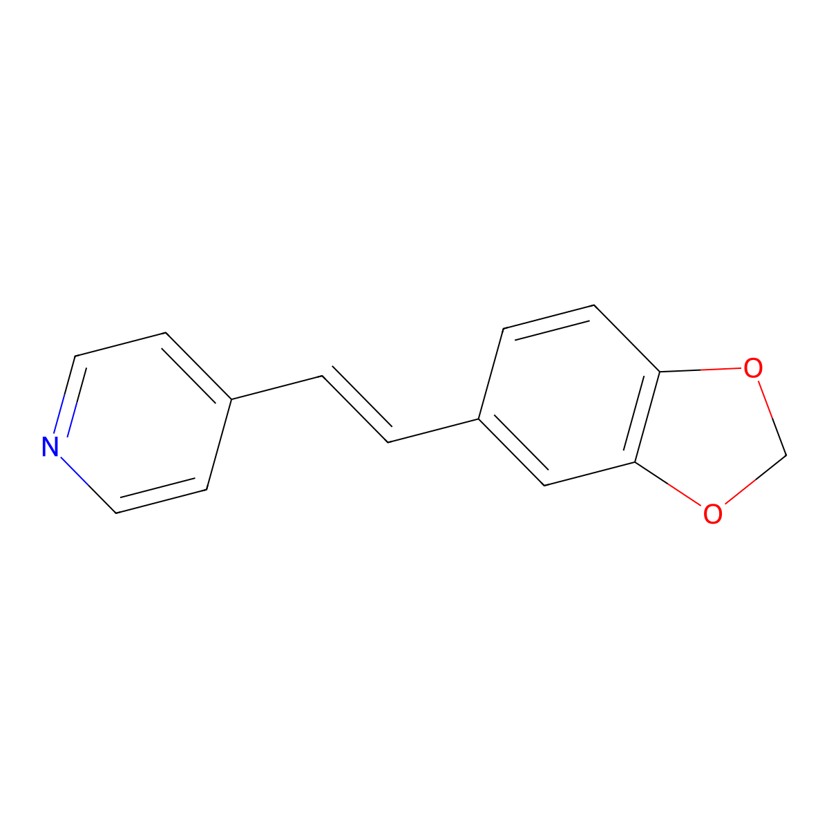 4-[(E)-2-(1,3-benzodioxol-5-yl)ethenyl]pyridine molecular structure, CAS 32555-74-1