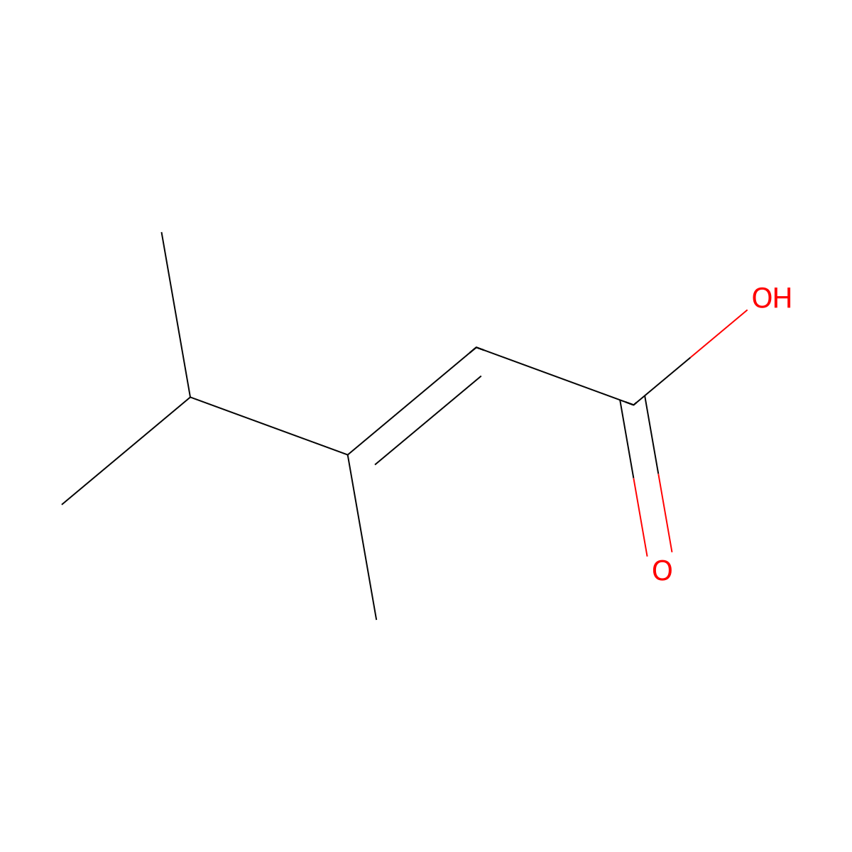 3,4-Dimethylpent-2-enoic acid molecular structure, CAS 32557-37-2