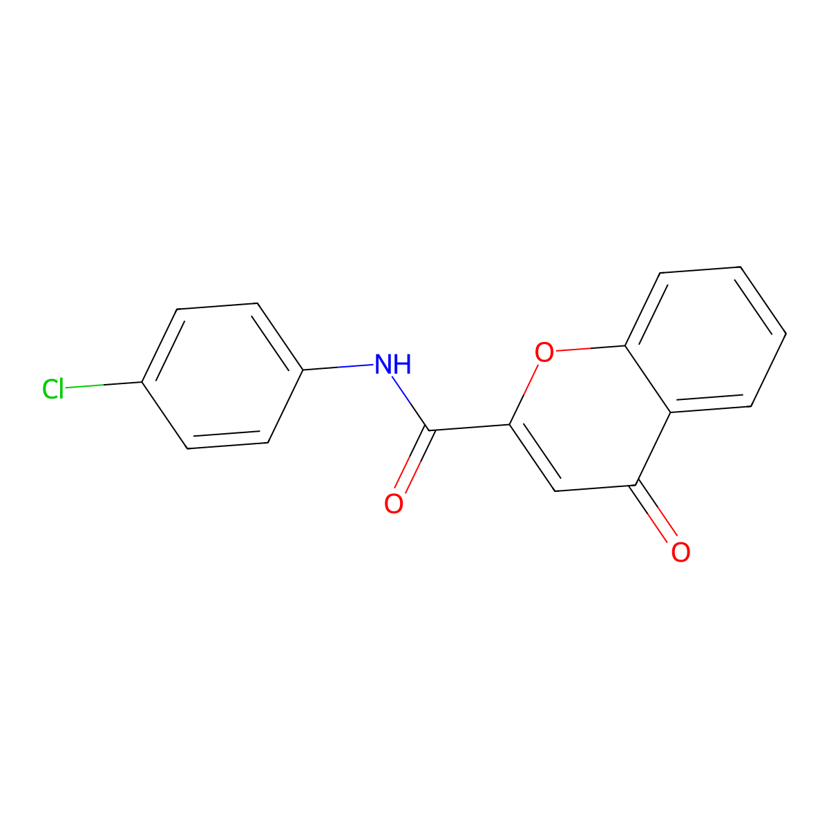 N-(4-chlorophenyl)-4-oxo-4H-chromene-2-carboxamide molecular structure, CAS 32557-94-1