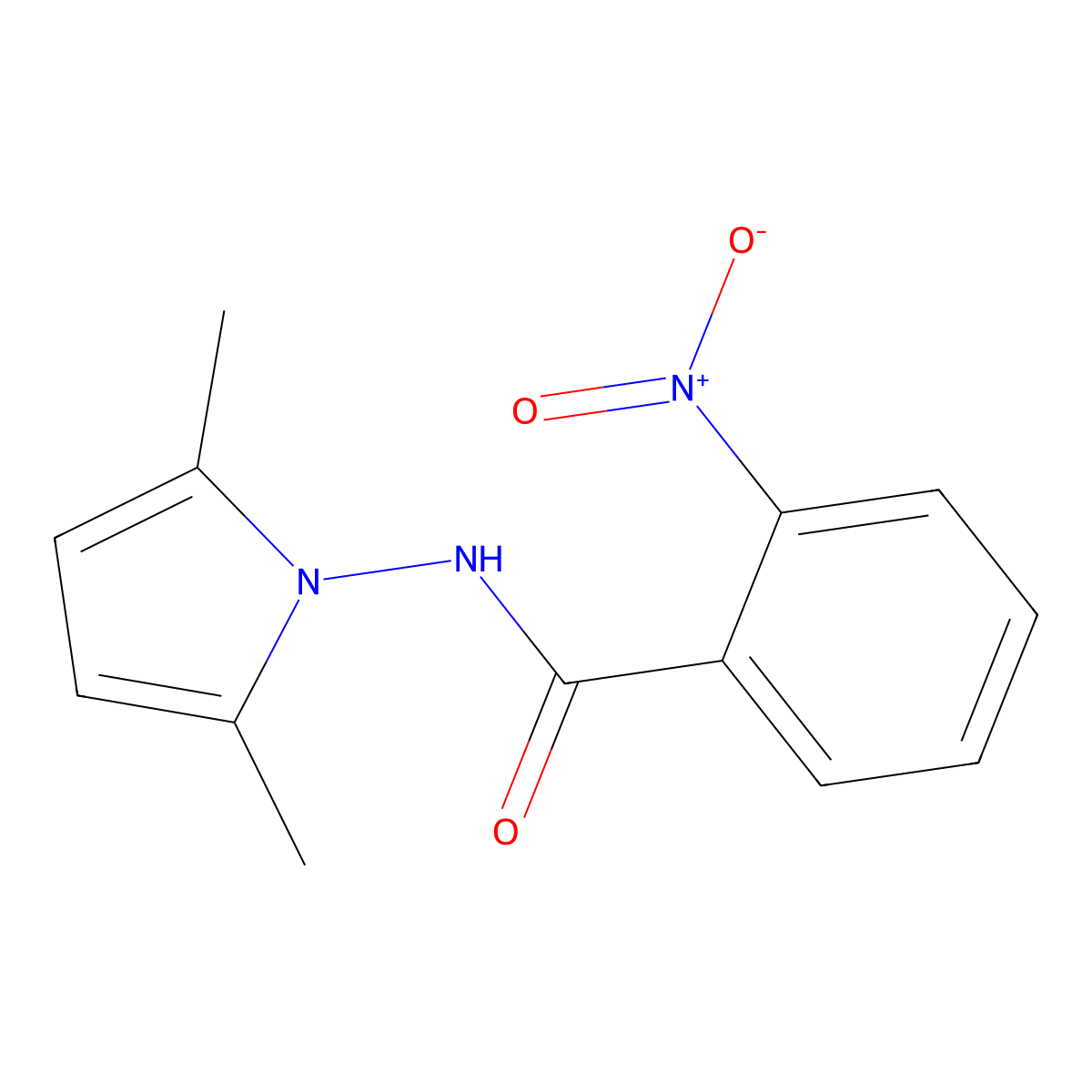 N-(2,5-dimethyl-1H-pyrrol-1-yl)-2-nitrobenzamide molecular structure, CAS 32558-64-8