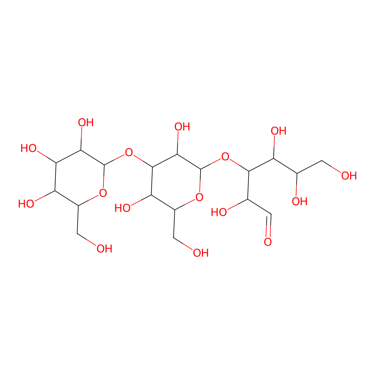 3-[3,5-Dihydroxy-6-(hydroxymethyl)-4-[3,4,5-trihydroxy-6-(hydroxymethyl)oxan-2-yl]oxyoxan-2-yl]oxy-2,4,5,6-tetrahydroxyhexanal molecular structure, CAS 3256-04-0