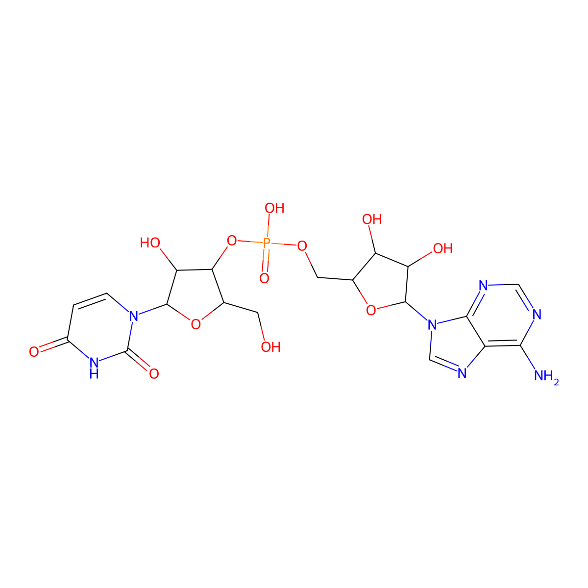 Uridylyl-(3'->5')-adenosine molecular structure, CAS 3256-24-4