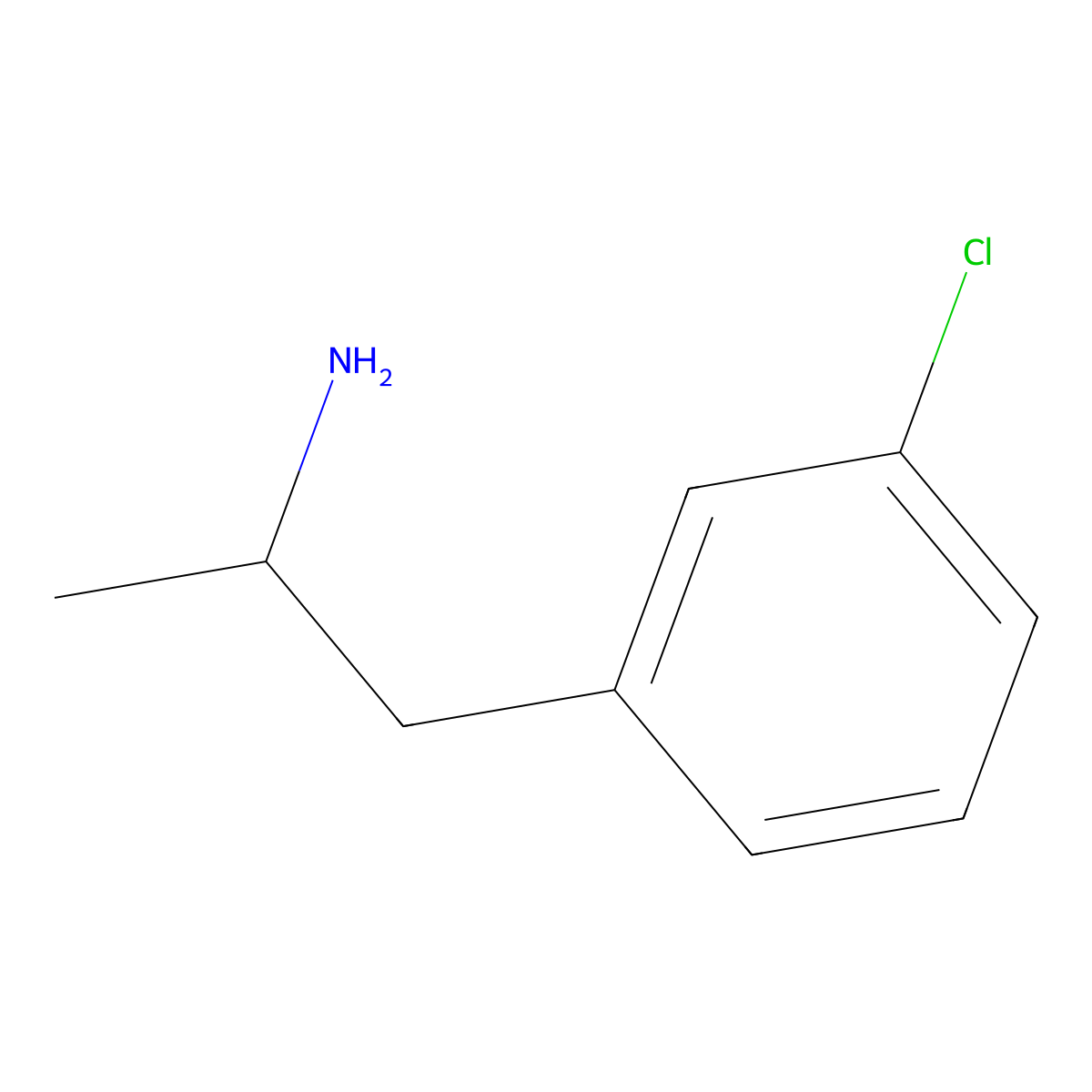 m-Chloroamphetamine molecular structure, CAS 32560-59-1
