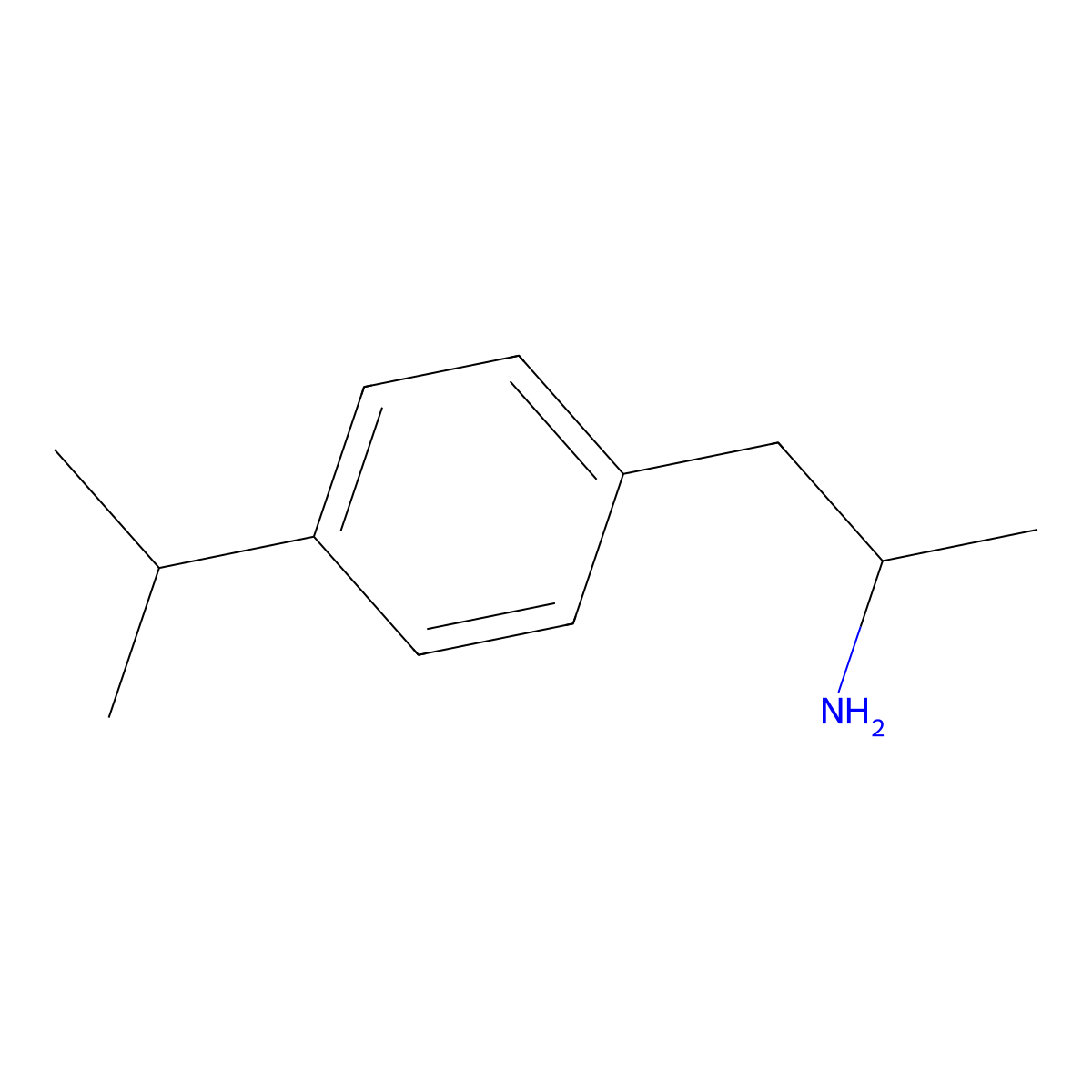 1-(4-(Propan-2-yl)phenyl)propan-2-amine molecular structure, CAS 32560-62-6