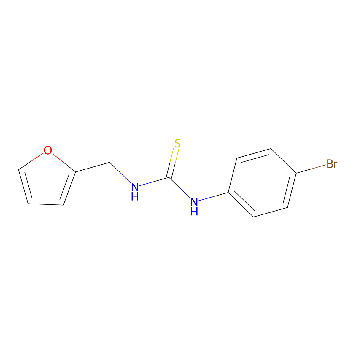 1-(4-Bromophenyl)-3-(furan-2-ylmethyl)thiourea molecular structure, CAS 32564-39-9