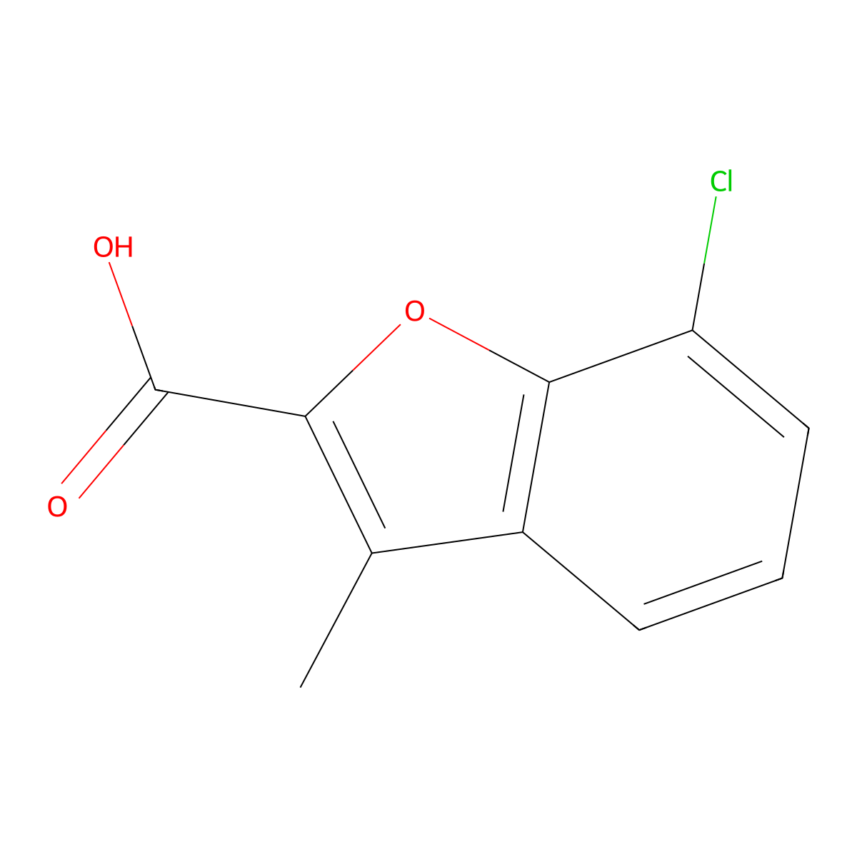 7-chloro-3-methyl-benzofuran-2-carboxylic Acid molecular structure, CAS 32565-18-7