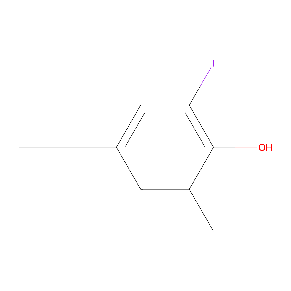 4-(Tert-butyl)-2-iodo-6-methylphenol molecular structure, CAS 32565-42-7