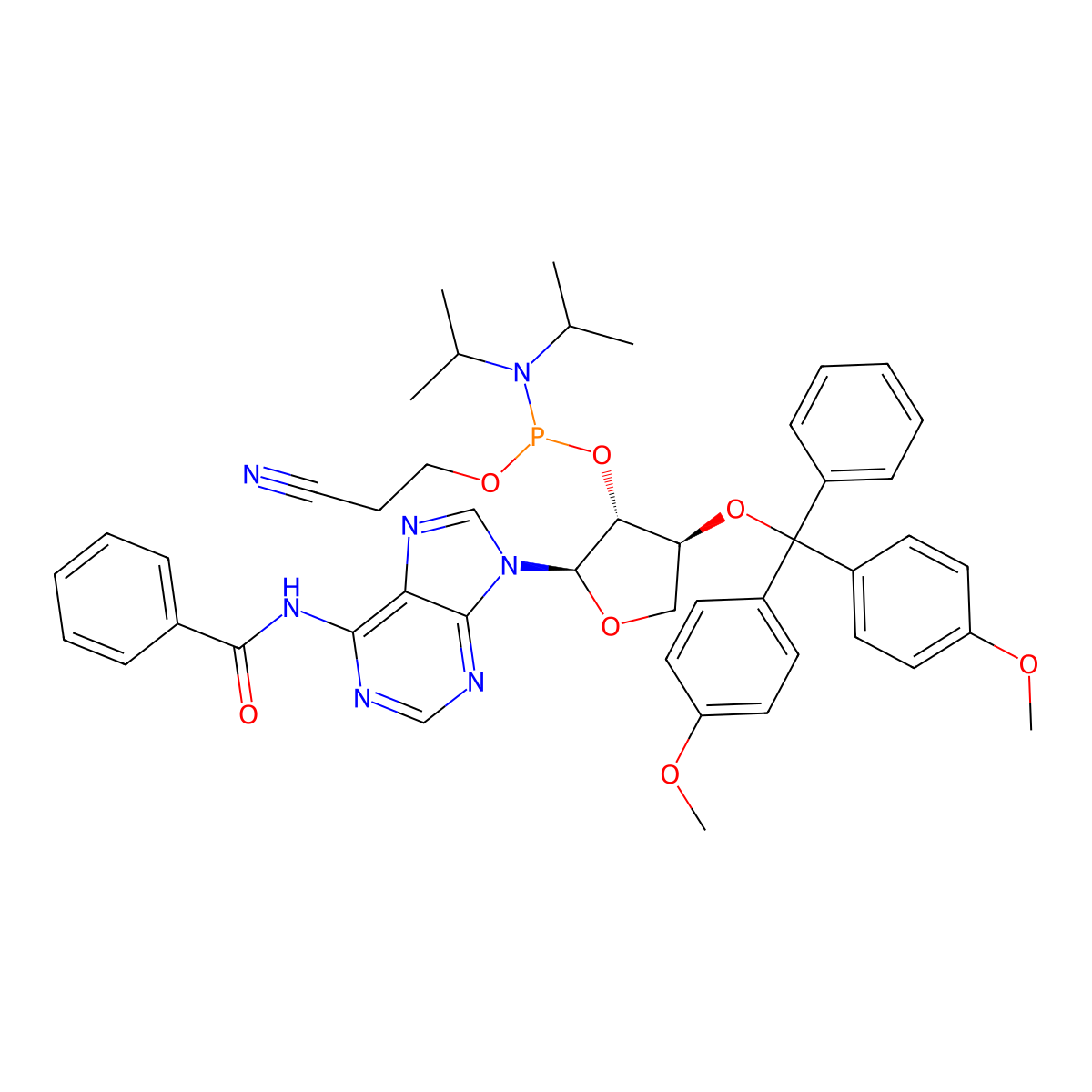 DMTr-TNA A(Bz)-amidite molecular structure, CAS 325683-93-0