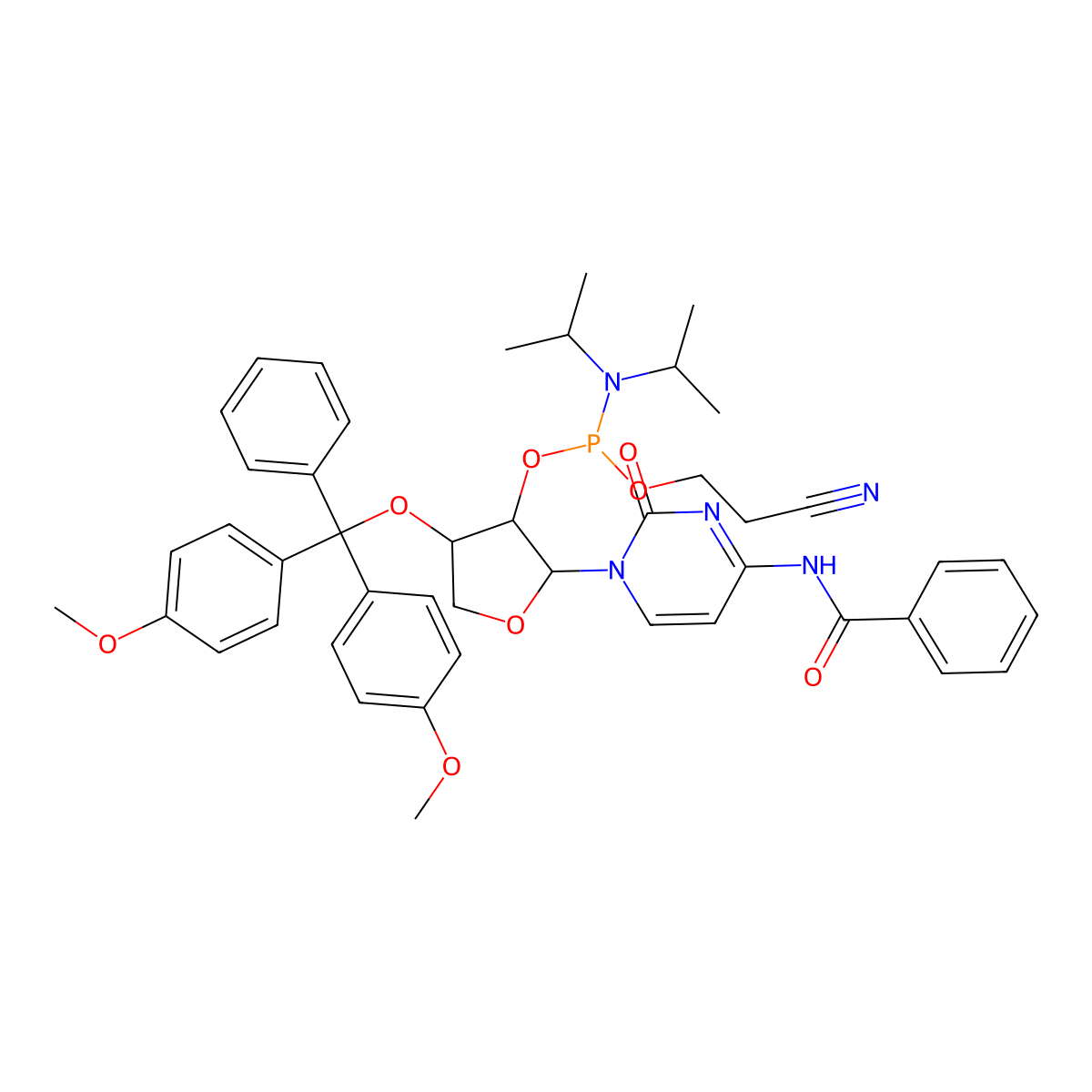 DMTr-TNA-C(Bz)-amidite molecular structure, CAS 325683-96-3