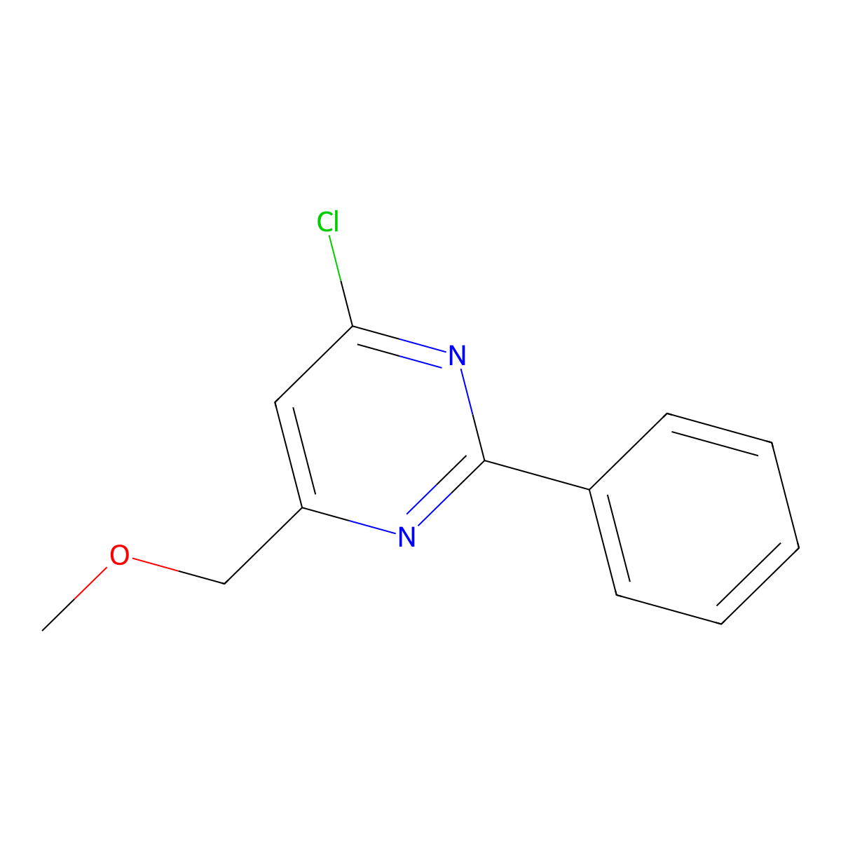 4-Chloro-6-(methoxymethyl)-2-phenylpyrimidine molecular structure, CAS 325685-59-4