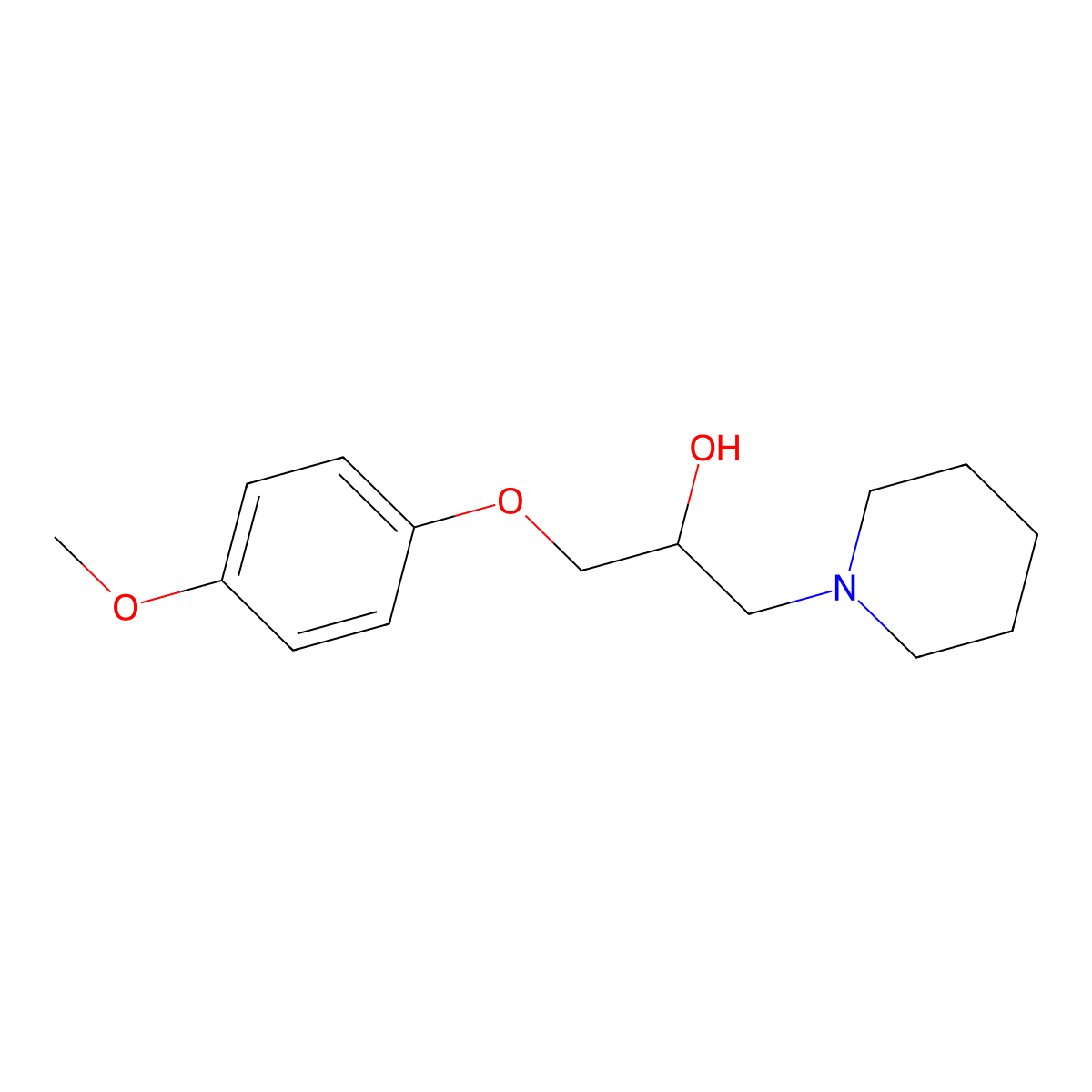 1-(4-Methoxyphenoxy)-3-(piperidin-1-yl)propan-2-ol molecular structure, CAS 32569-58-7