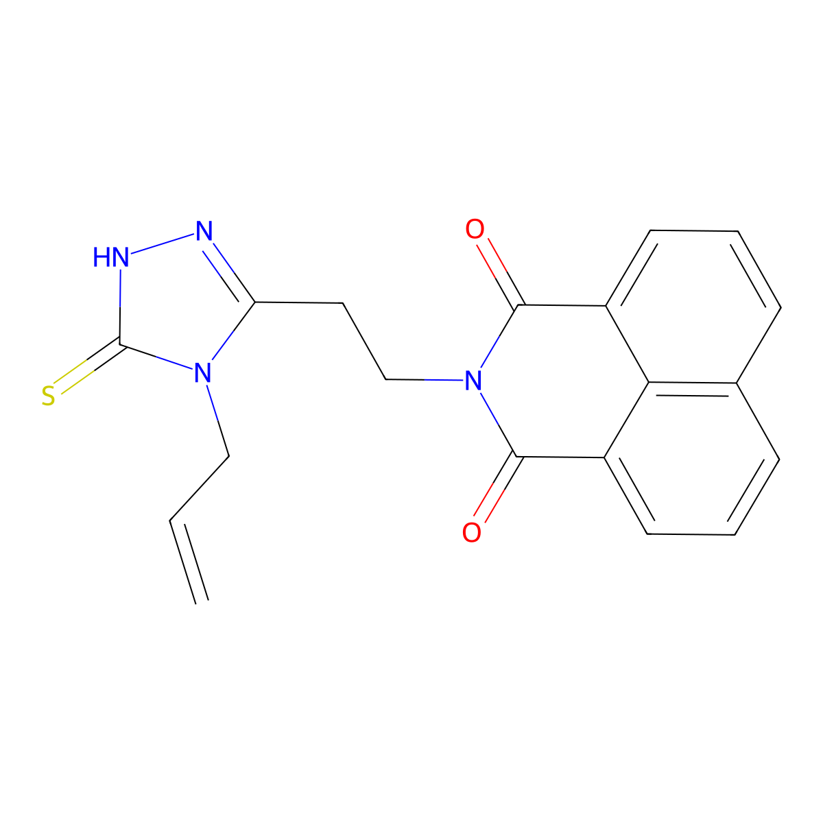 2-(2-(4-allyl-5-thioxo-4,5-dihydro-1H-1,2,4-triazol-3-yl)ethyl)-1H-benzo[de]isoquinoline-1,3(2H)-dione molecular structure, CAS 325693-75-2