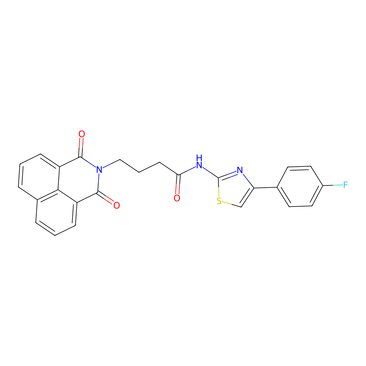 4-(1,3-dioxo-1H-benzo[de]isoquinolin-2(3H)-yl)-N-(4-(4-fluorophenyl)thiazol-2-yl)butanamide molecular structure, CAS 325693-84-3