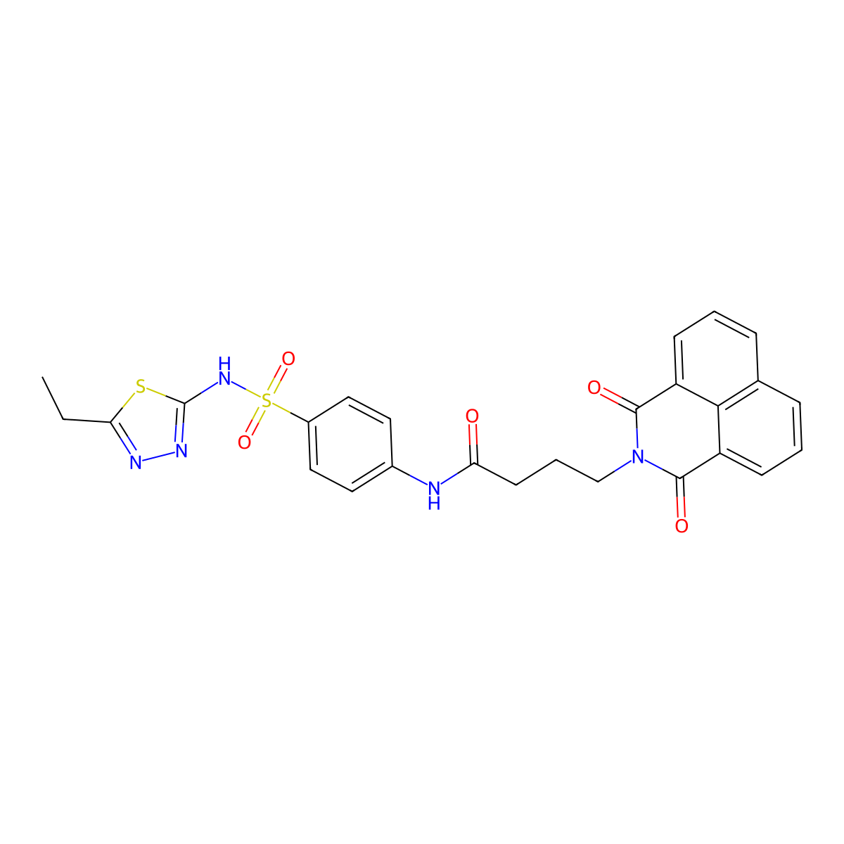 4-(1,3-dioxobenzo[de]isoquinolin-2-yl)-N-[4-[(5-ethyl-1,3,4-thiadiazol-2-yl)sulfamoyl]phenyl]butanamide molecular structure, CAS 325693-85-4
