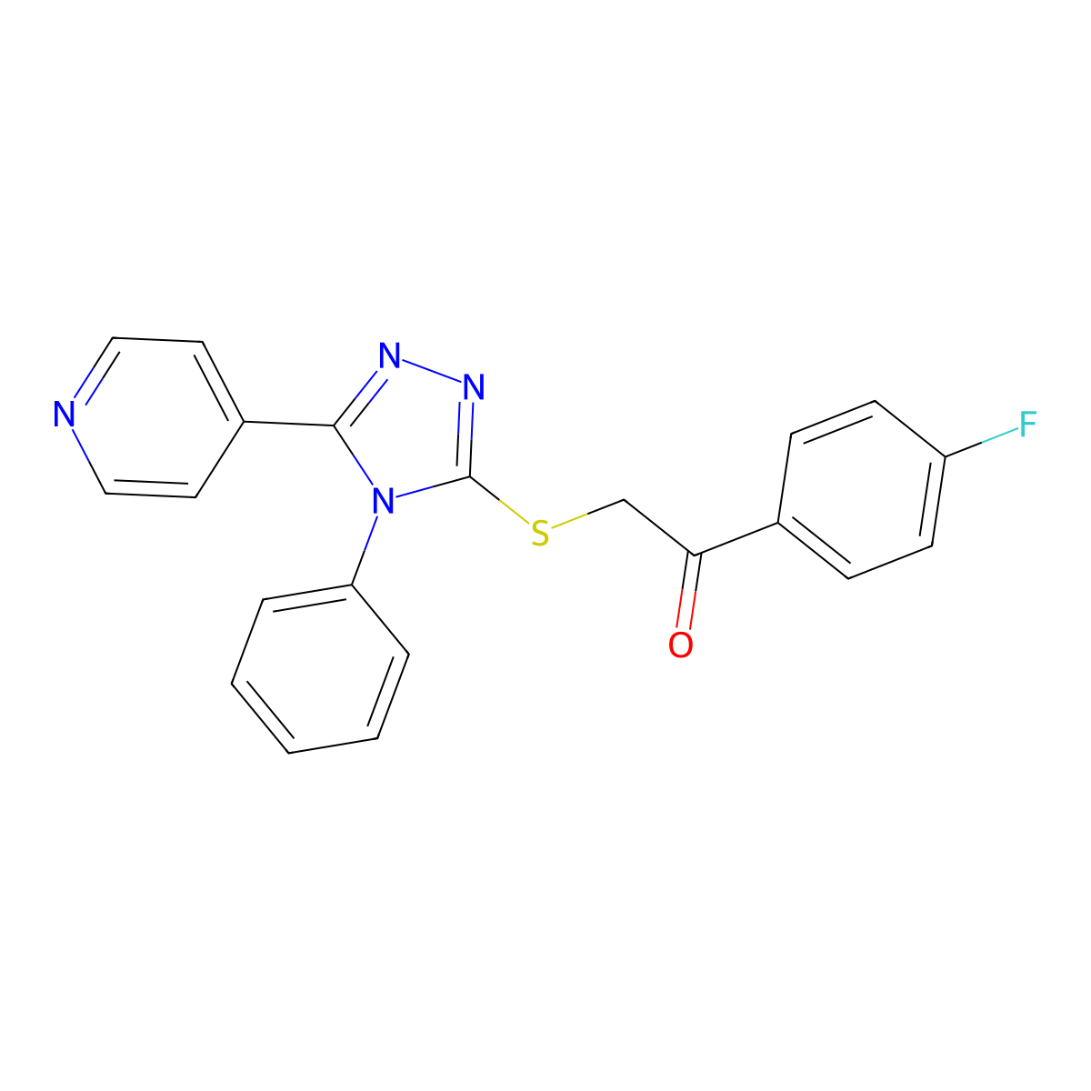 1-(4-Fluorophenyl)-2-[(4-phenyl-5-pyridin-4-yl-1,2,4-triazol-3-yl)sulfanyl]ethanone molecular structure, CAS 325694-00-6