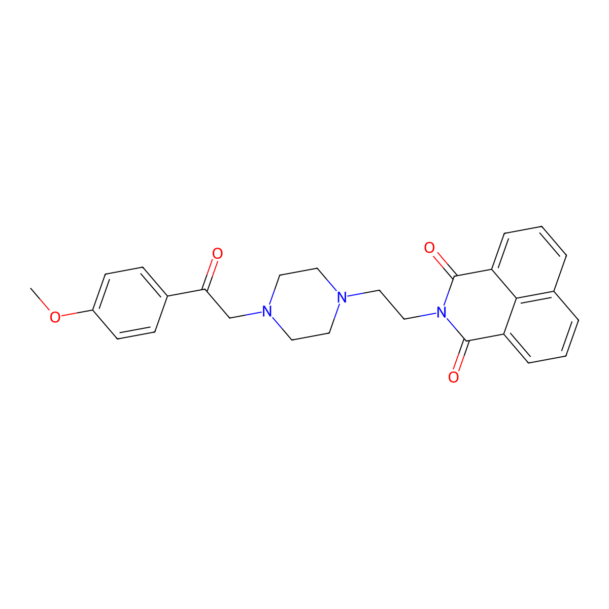 2-(2-(4-(2-(4-methoxyphenyl)-2-oxoethyl)piperazin-1-yl)ethyl)-1H-benzo[de]isoquinoline-1,3(2H)-dione molecular structure, CAS 325694-02-8