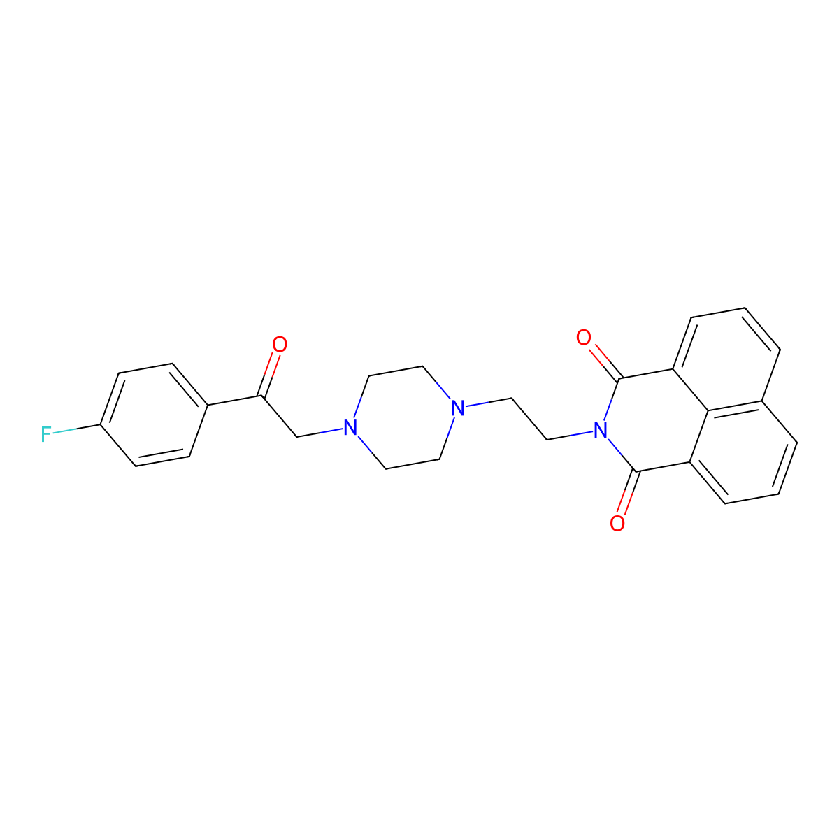 2-(2-(4-(2-(4-fluorophenyl)-2-oxoethyl)piperazin-1-yl)ethyl)-1H-benzo[de]isoquinoline-1,3(2H)-dione molecular structure, CAS 325694-05-1