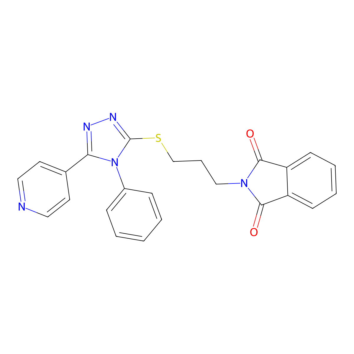 2-[3-[(4-Phenyl-5-pyridin-4-yl-1,2,4-triazol-3-yl)sulfanyl]propyl]isoindole-1,3-dione molecular structure, CAS 325694-06-2