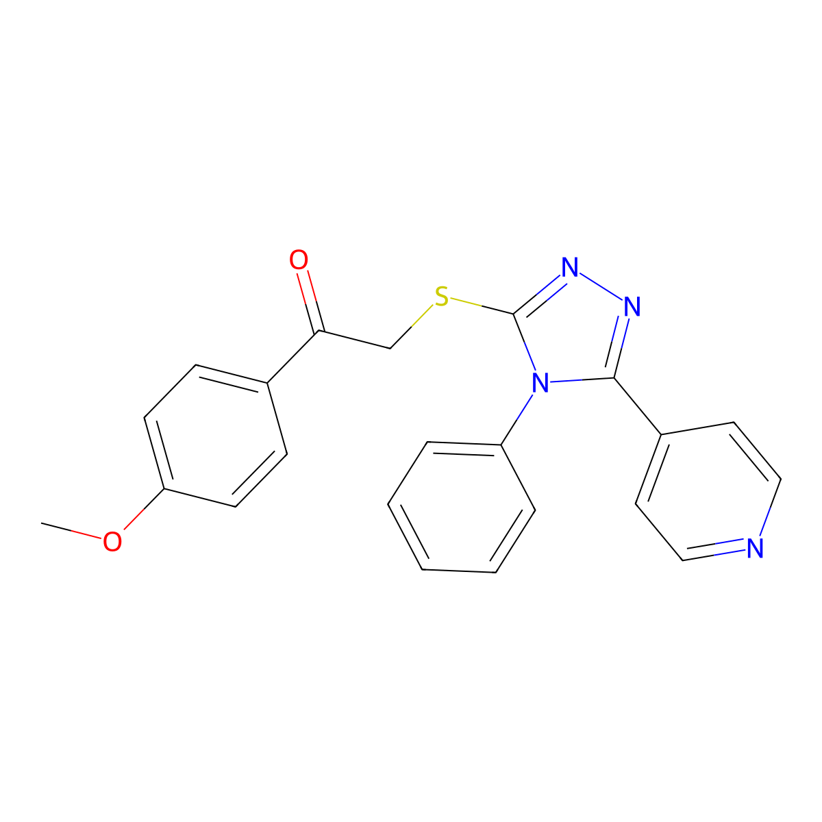 1-(4-Methoxyphenyl)-2-[(4-phenyl-5-pyridin-4-yl-1,2,4-triazol-3-yl)sulfanyl]ethanone molecular structure, CAS 325694-22-2