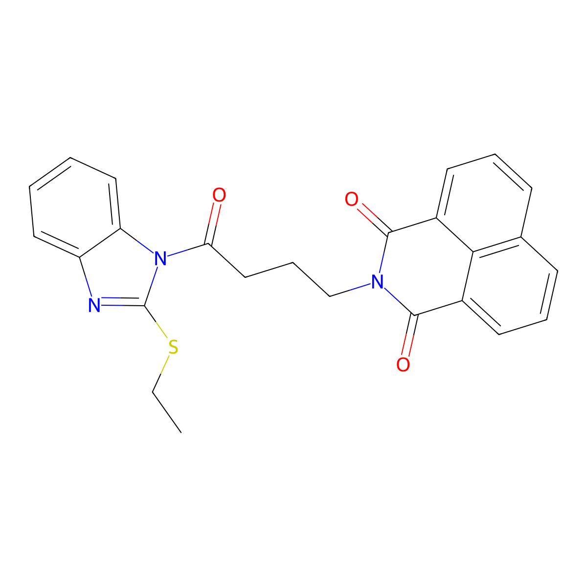 2-{4-[2-(ethylsulfanyl)-1H-benzimidazol-1-yl]-4-oxobutyl}-1H-benzo[de]isoquinoline-1,3(2H)-dione molecular structure, CAS 325694-30-2