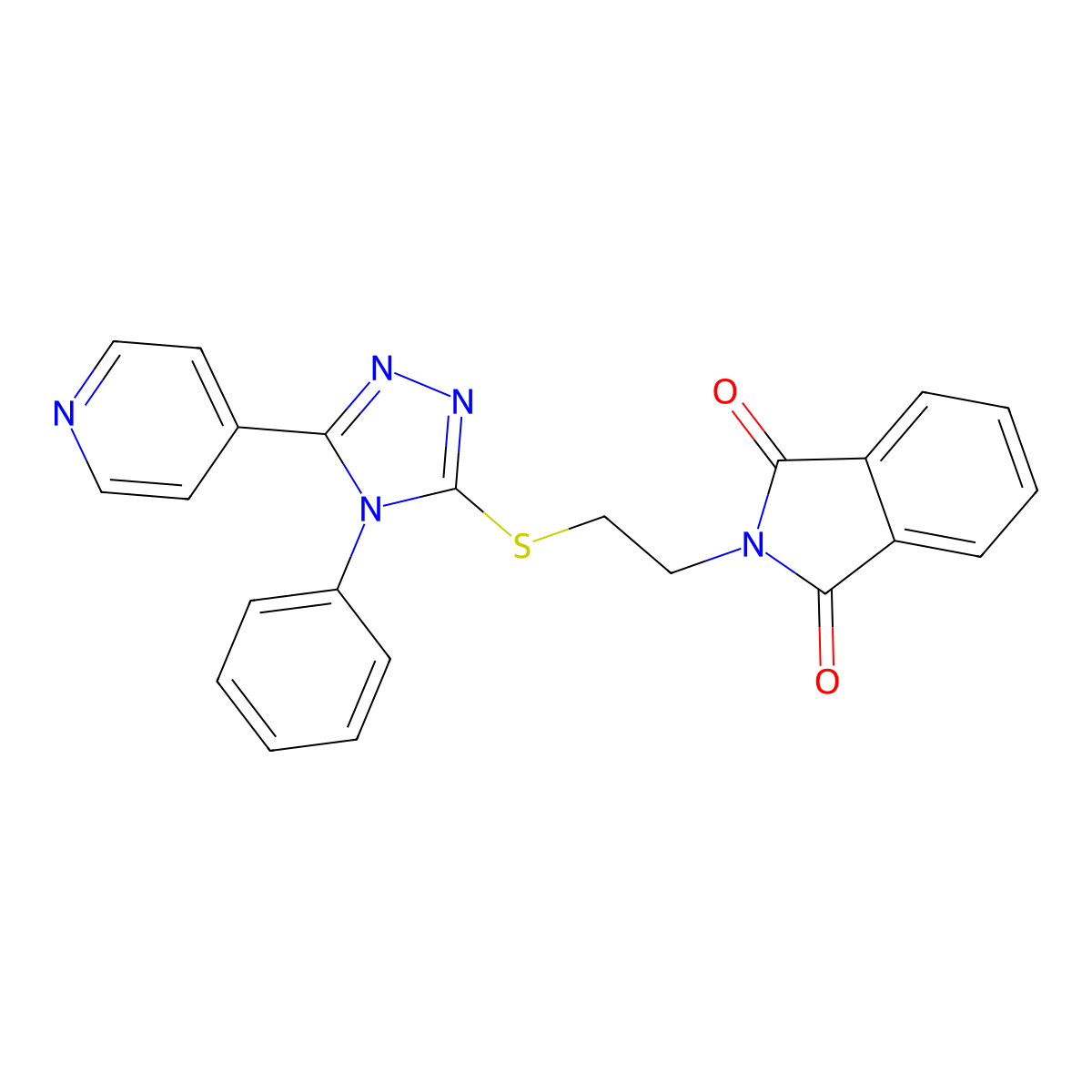 2-[2-[(4-Phenyl-5-pyridin-4-yl-1,2,4-triazol-3-yl)sulfanyl]ethyl]isoindole-1,3-dione molecular structure, CAS 325694-40-4