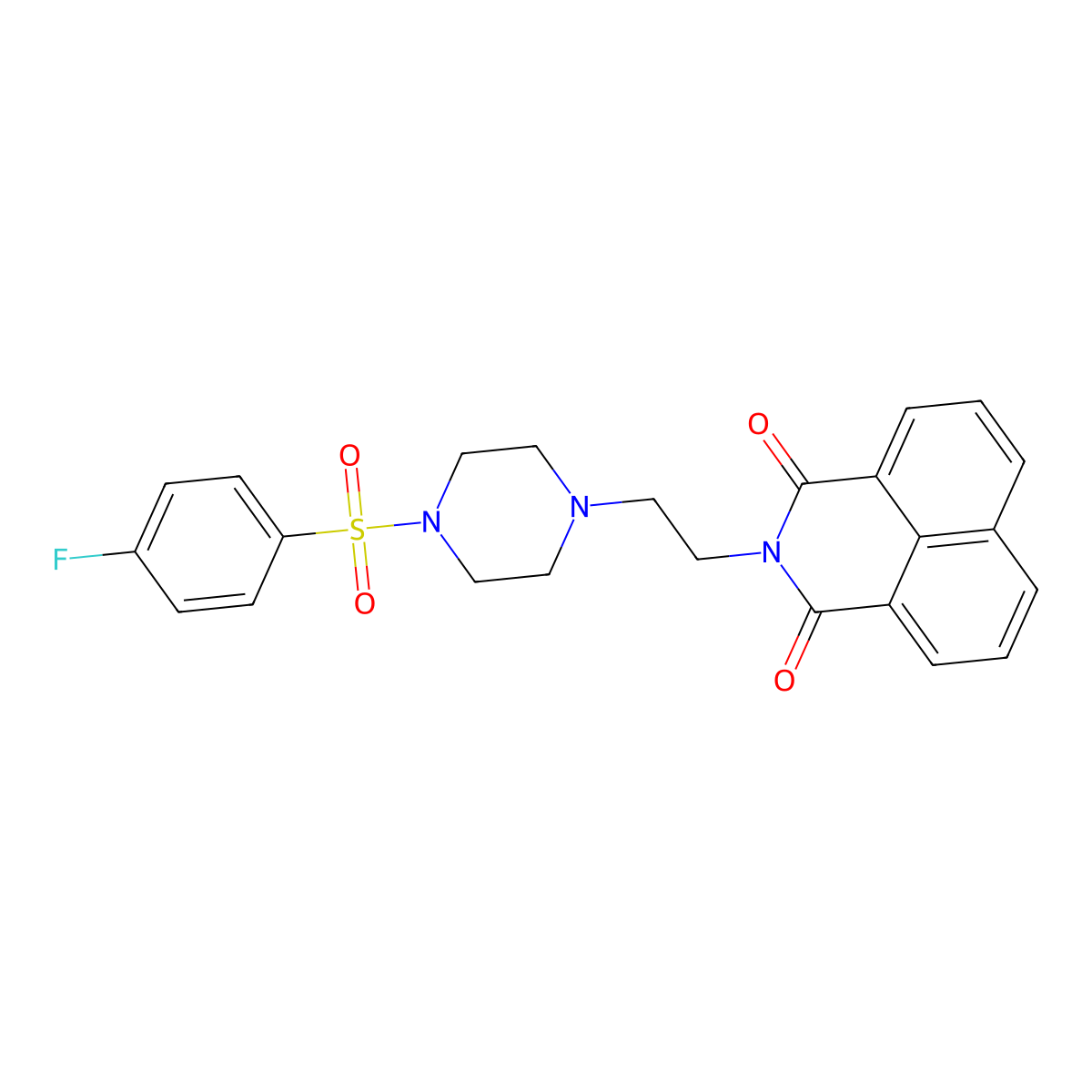 2-(2-(4-((4-fluorophenyl)sulfonyl)piperazin-1-yl)ethyl)-1H-benzo[de]isoquinoline-1,3(2H)-dione molecular structure, CAS 325694-44-8