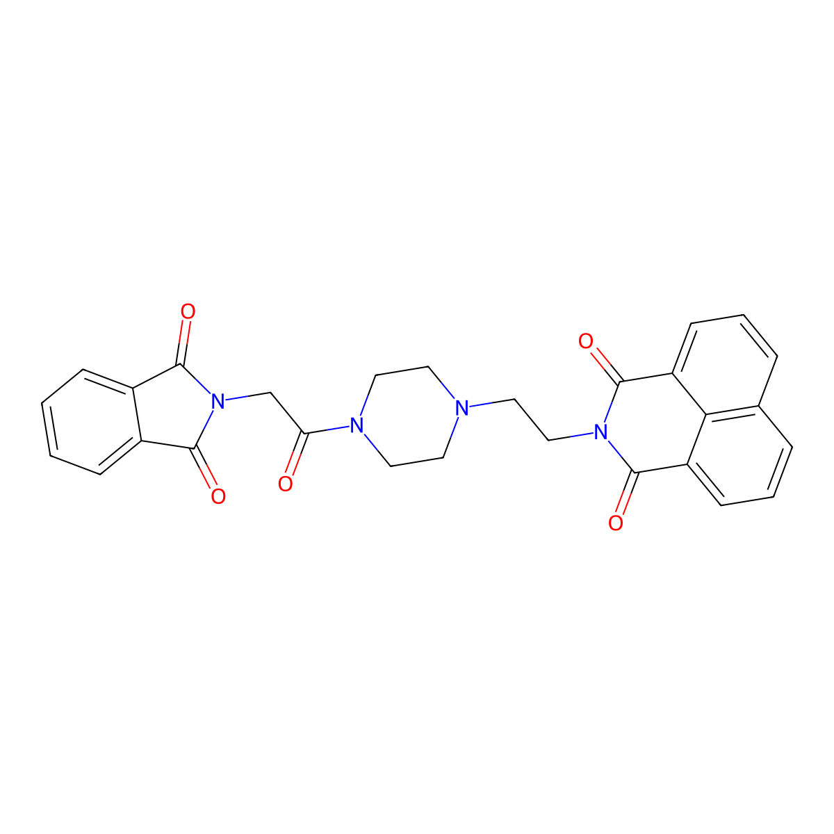 2-(2-(4-(2-(1,3-dioxoisoindolin-2-yl)acetyl)piperazin-1-yl)ethyl)-1H-benzo[de]isoquinoline-1,3(2H)-dione molecular structure, CAS 325694-65-3