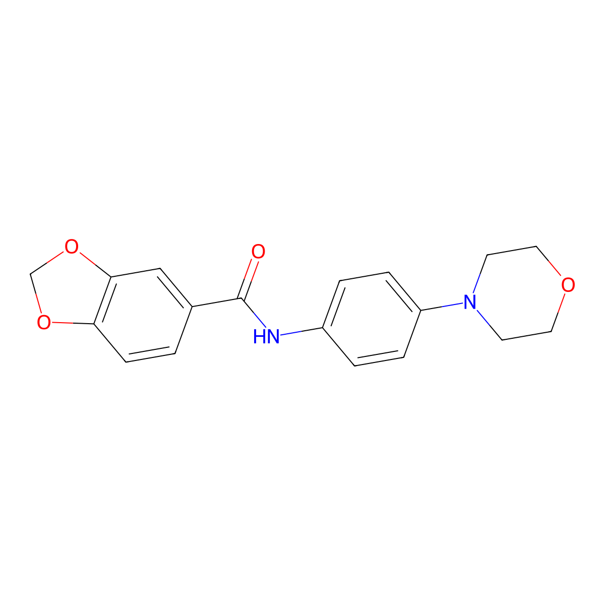 N-(4-morpholinophenyl)benzo[d][1,3]dioxole-5-carboxamide molecular structure, CAS 325694-77-7