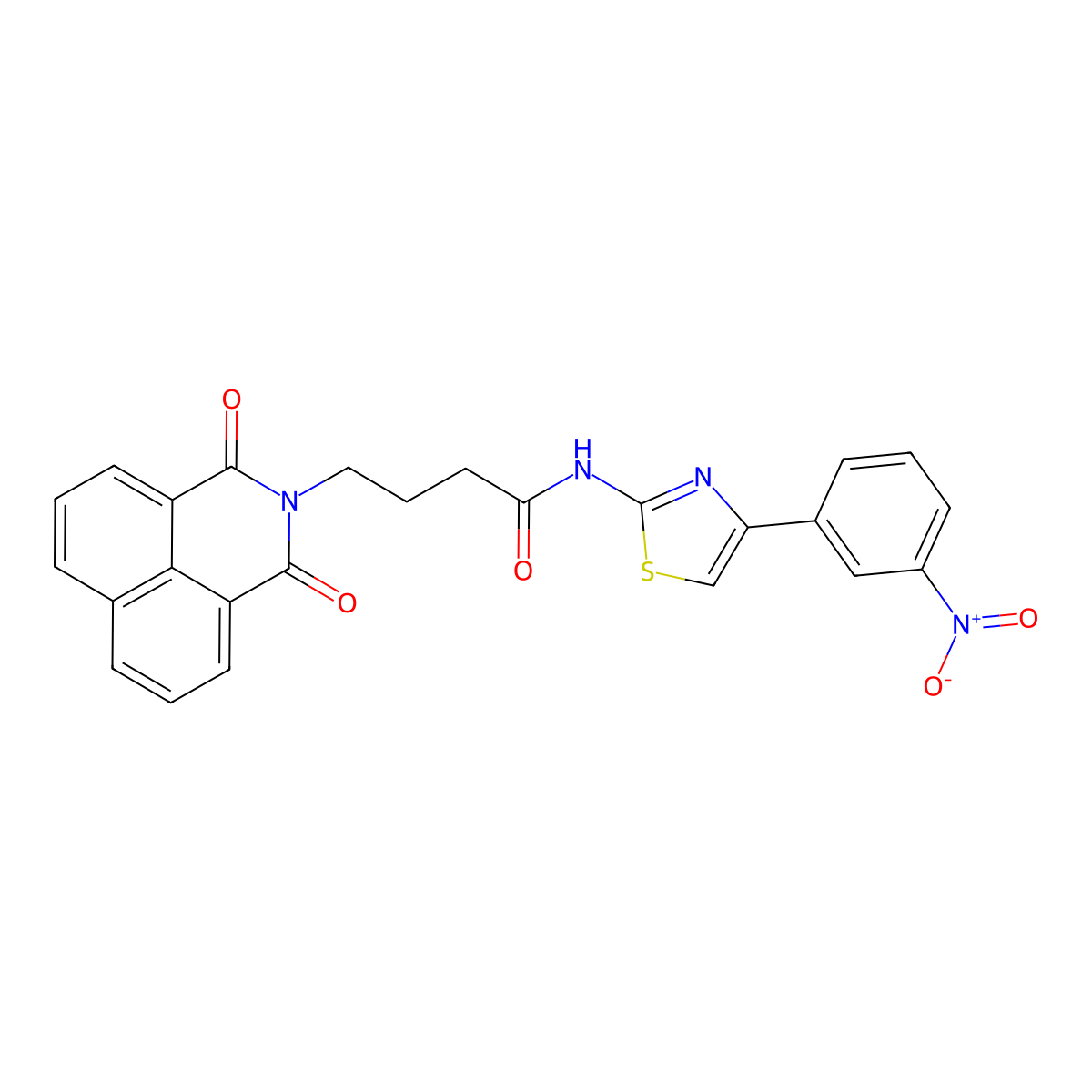 4-(1,3-dioxo-1H-benzo[de]isoquinolin-2(3H)-yl)-N-(4-(3-nitrophenyl)thiazol-2-yl)butanamide molecular structure, CAS 325694-79-9