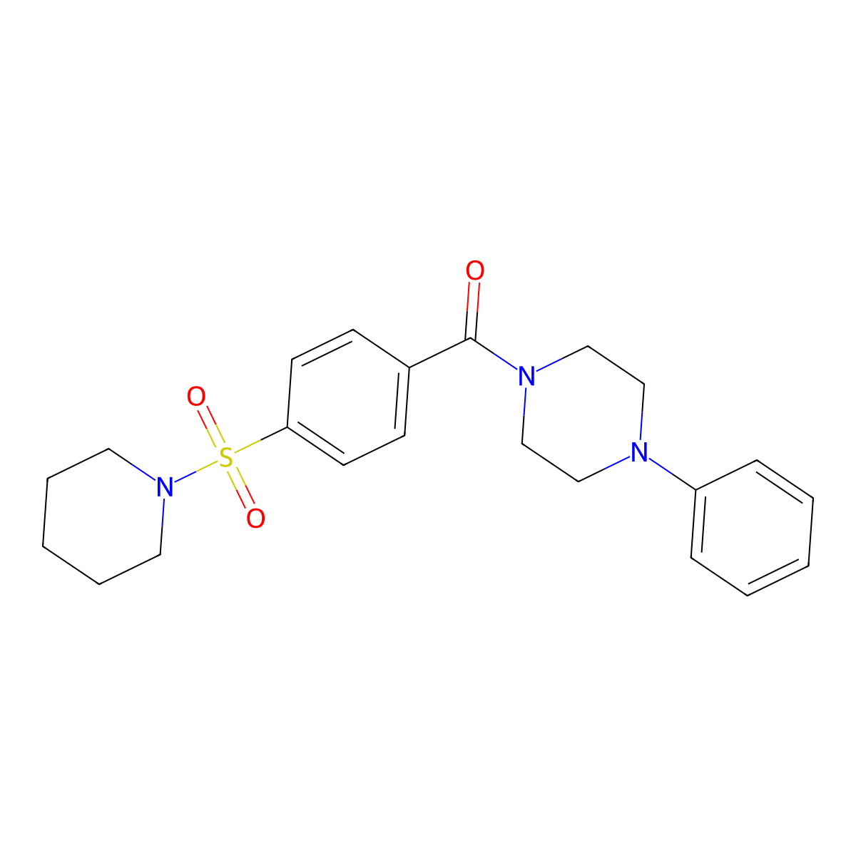 (4-Phenylpiperazin-1-yl)(4-(piperidin-1-ylsulfonyl)phenyl)methanone molecular structure, CAS 325694-84-6