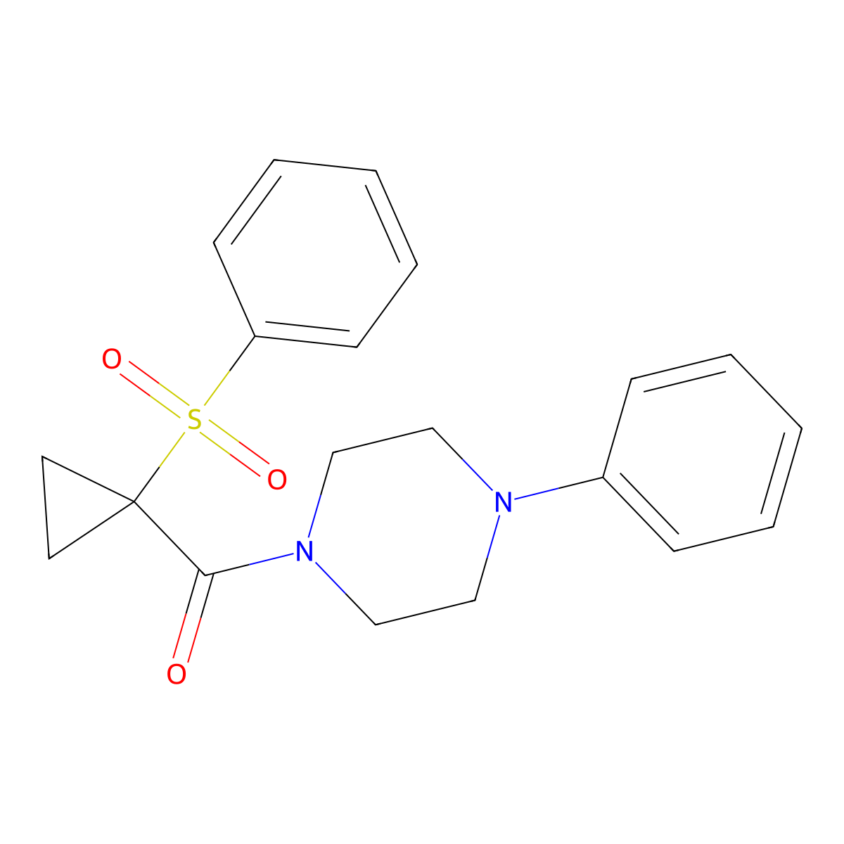 4-Phenylpiperazinyl (phenylsulfonyl)cyclopropyl ketone molecular structure, CAS 325694-85-7