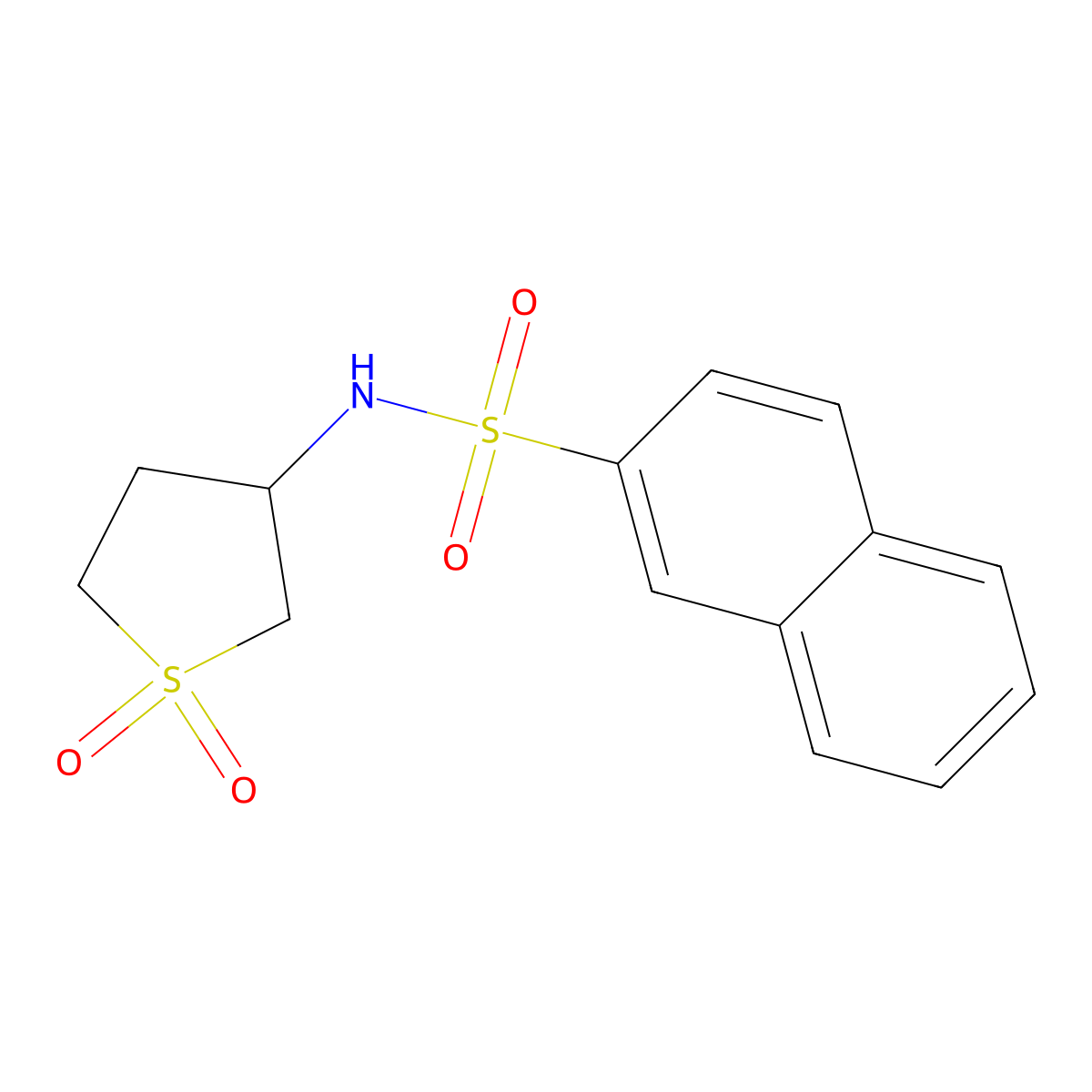 N-(1,1-dioxidotetrahydrothiophen-3-yl)naphthalene-2-sulfonamide molecular structure, CAS 325694-86-8