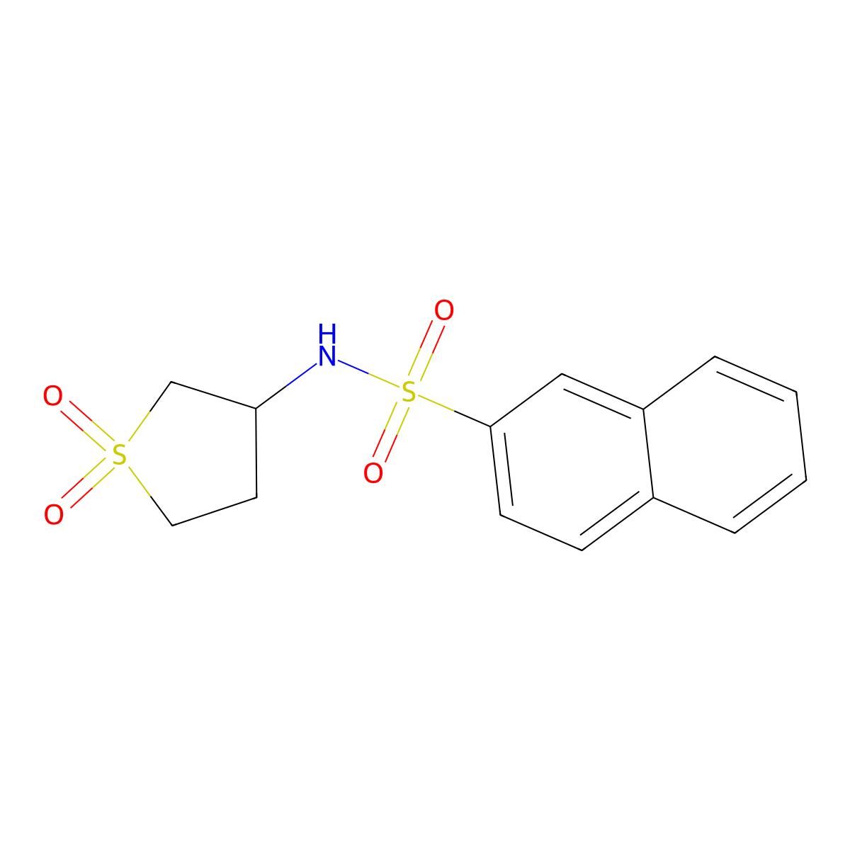 N-(1,1-dioxidotetrahydrothiophen-3-yl)naphthalene-2-sulfonamide molecular structure, CAS 325694-86-8