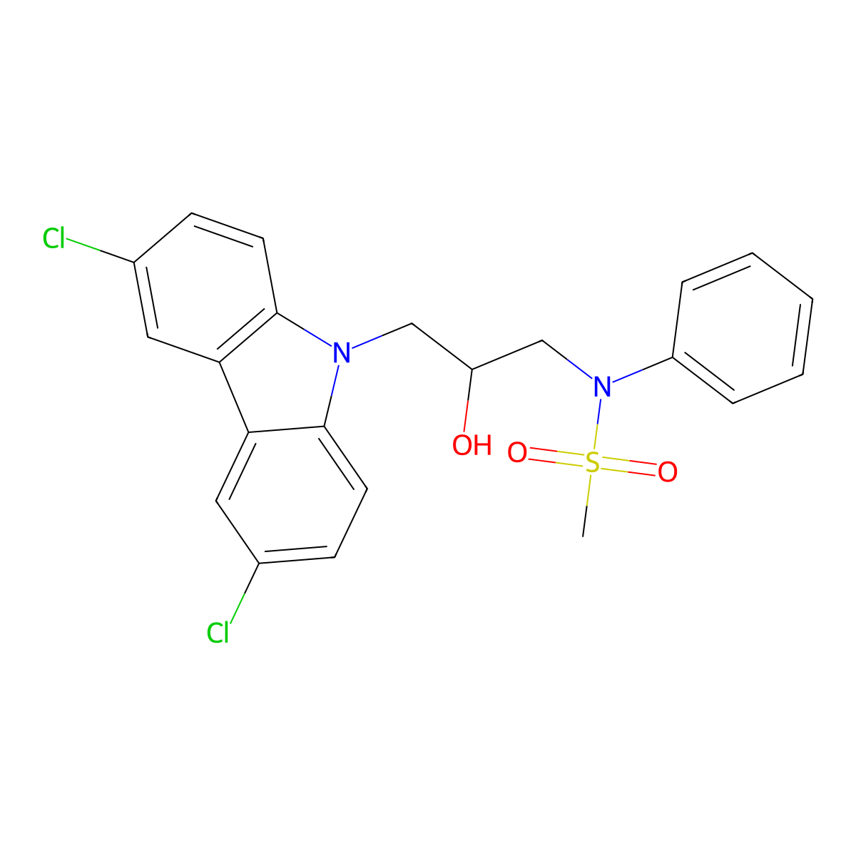 N-[3-(3,6-dichlorocarbazol-9-yl)-2-hydroxypropyl]-N-phenylmethanesulfonamide molecular structure, CAS 325695-15-6