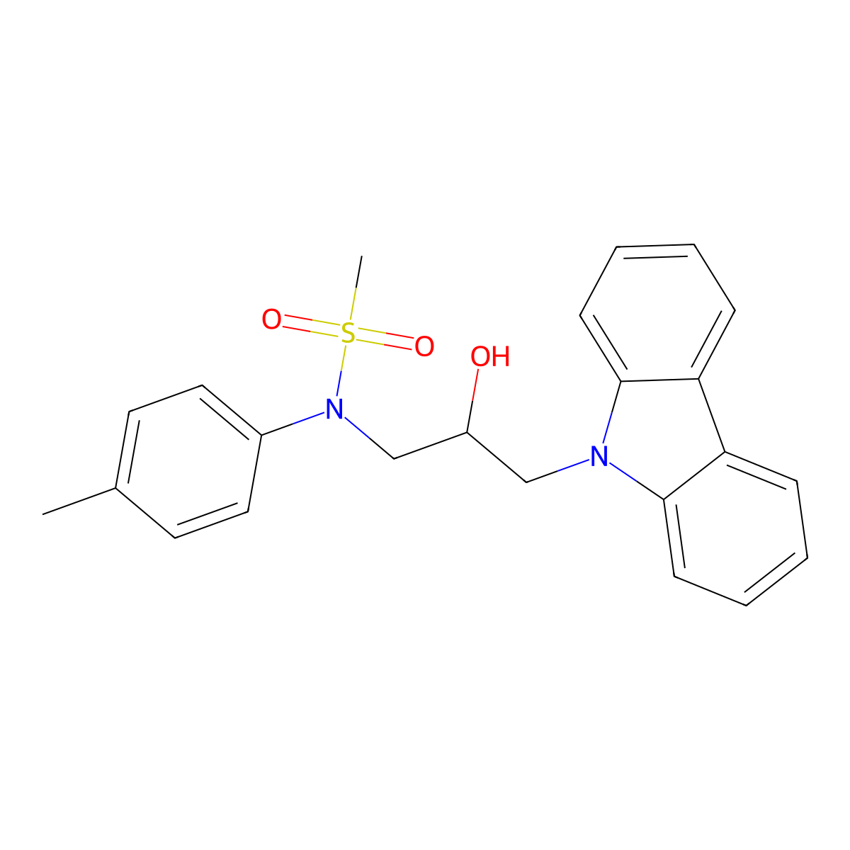 N-[3-(9H-carbazol-9-yl)-2-hydroxypropyl]-N-(4-methylphenyl)methanesulfonamide molecular structure, CAS 325695-16-7