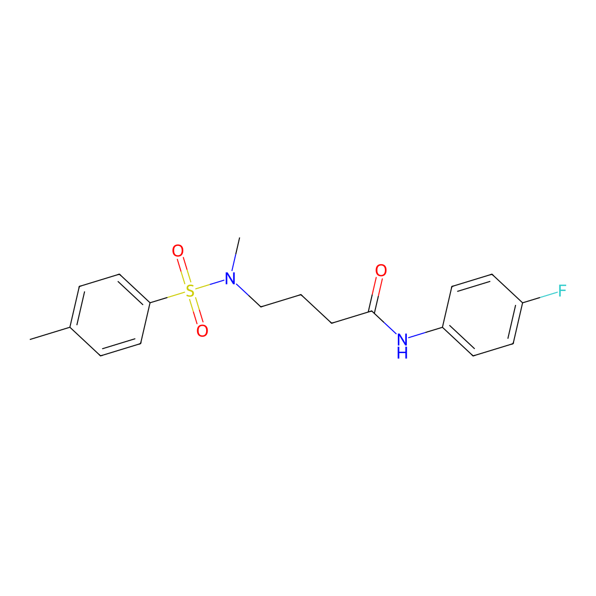 N-(4-fluorophenyl)-4-{methyl[(4-methylphenyl)sulfonyl]amino}butanamide molecular structure, CAS 325695-20-3