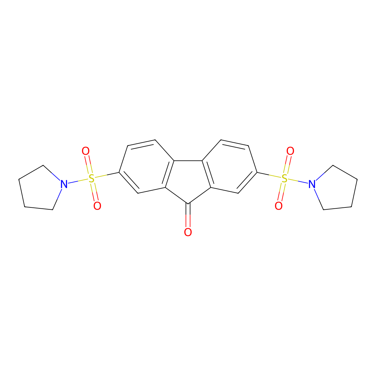 2,7-bis(pyrrolidin-1-ylsulfonyl)-9H-fluoren-9-one molecular structure, CAS 325695-57-6